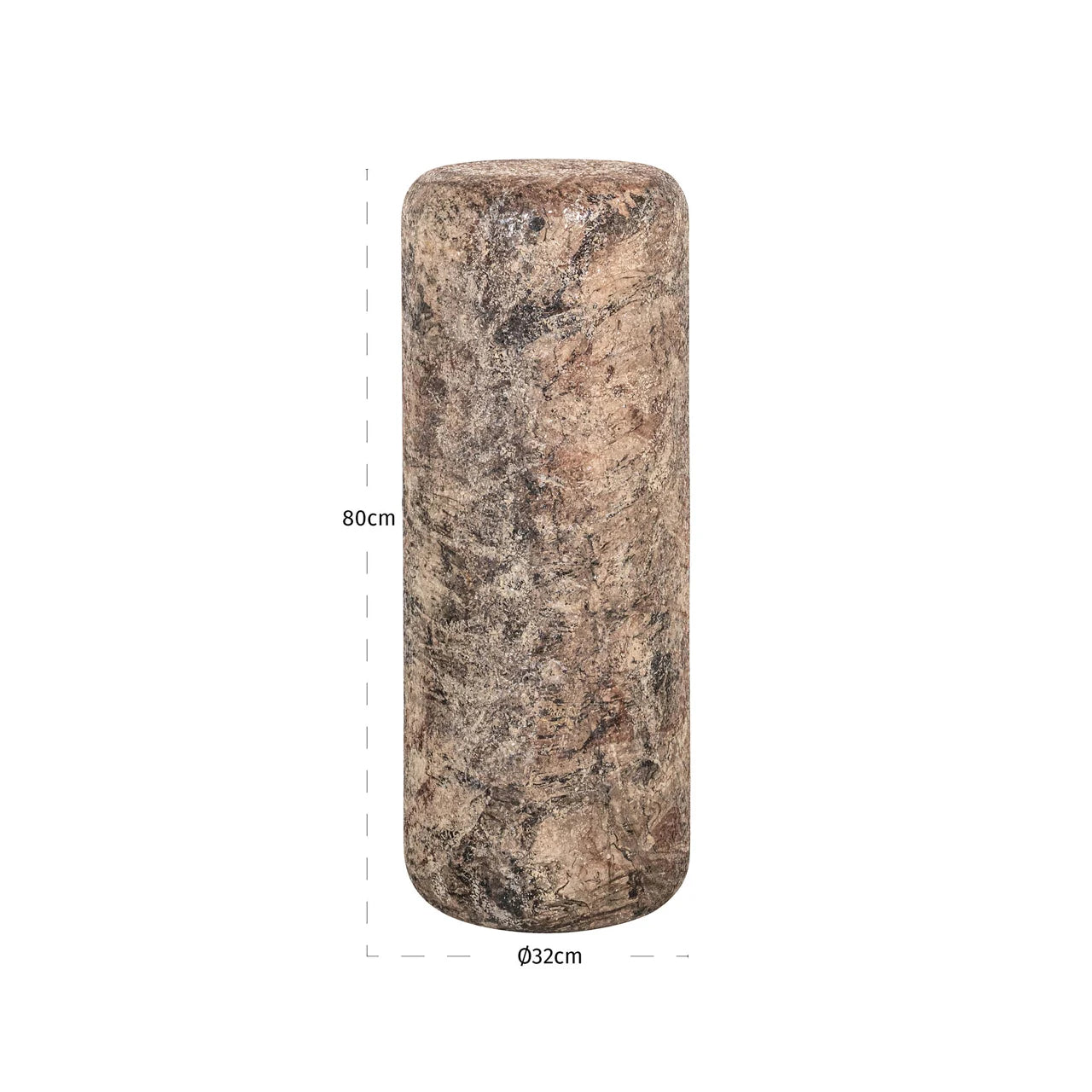 Richmond Interiors Mayah Brown Marble Column Side Table