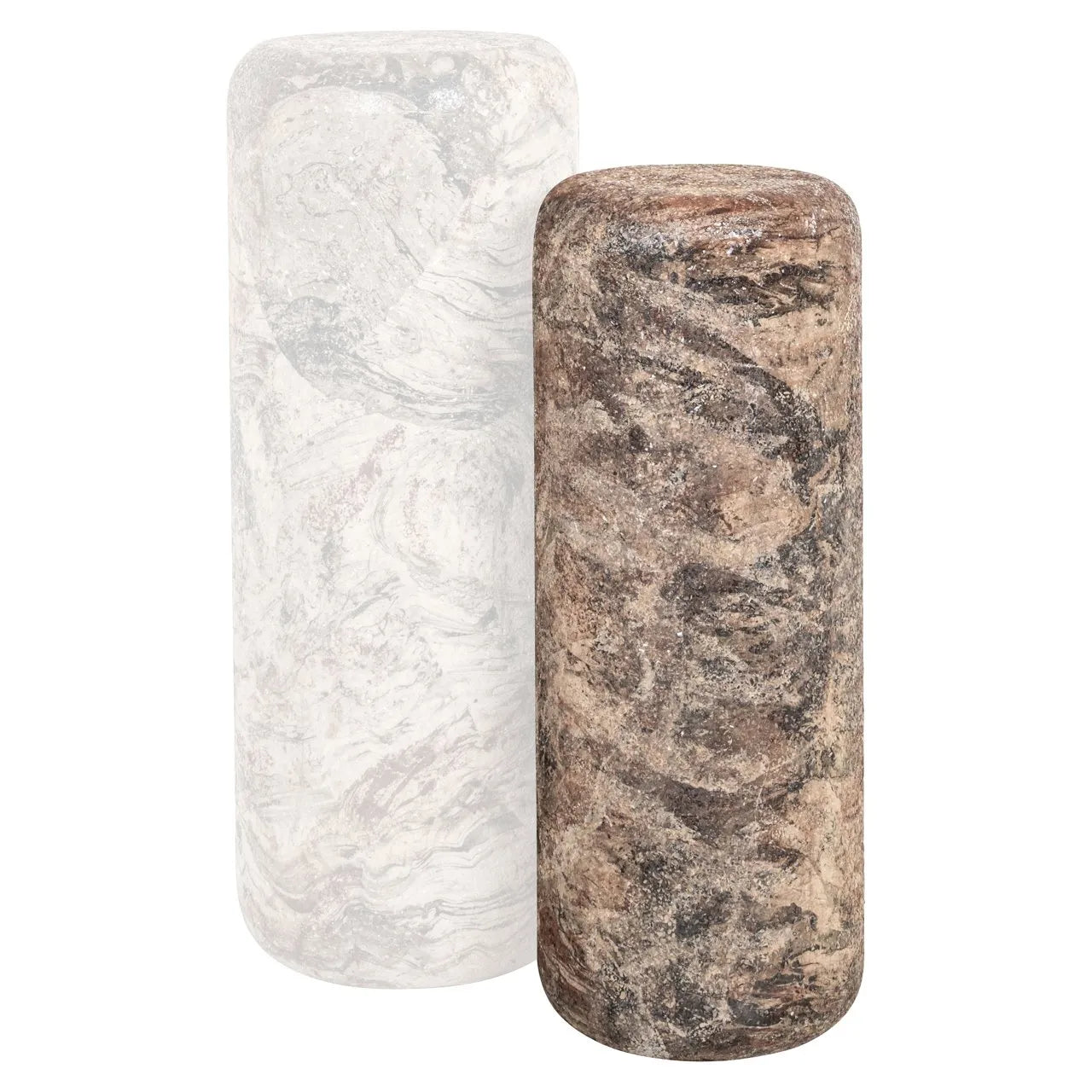 Richmond Interiors Mayah Brown Marble Column Side Table