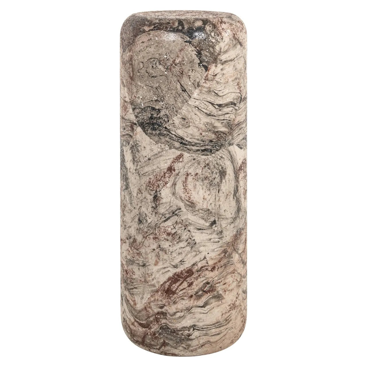 Richmond Interiors Mady Brown Marble Column Side Table