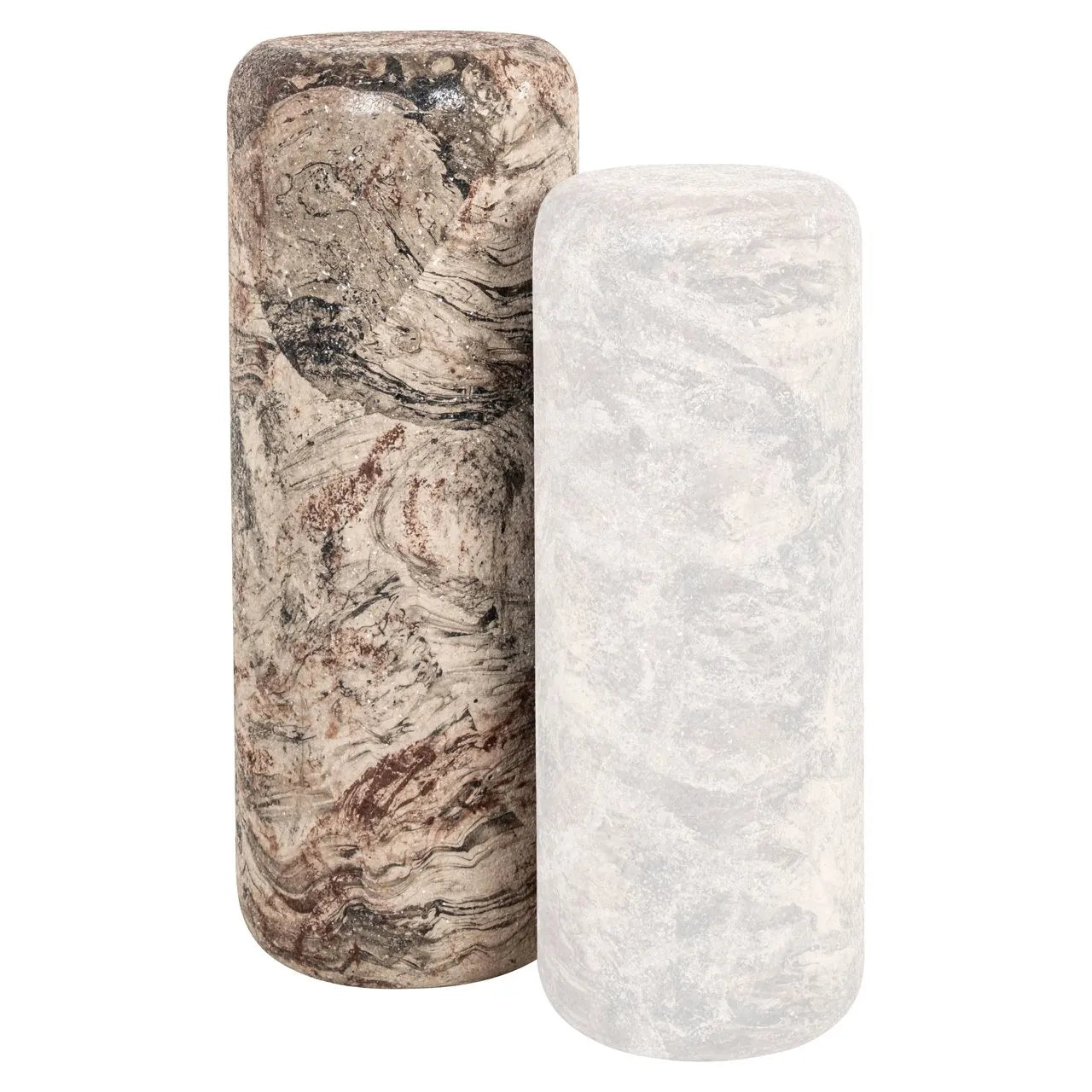 Richmond Interiors Mady Brown Marble Column Side Table