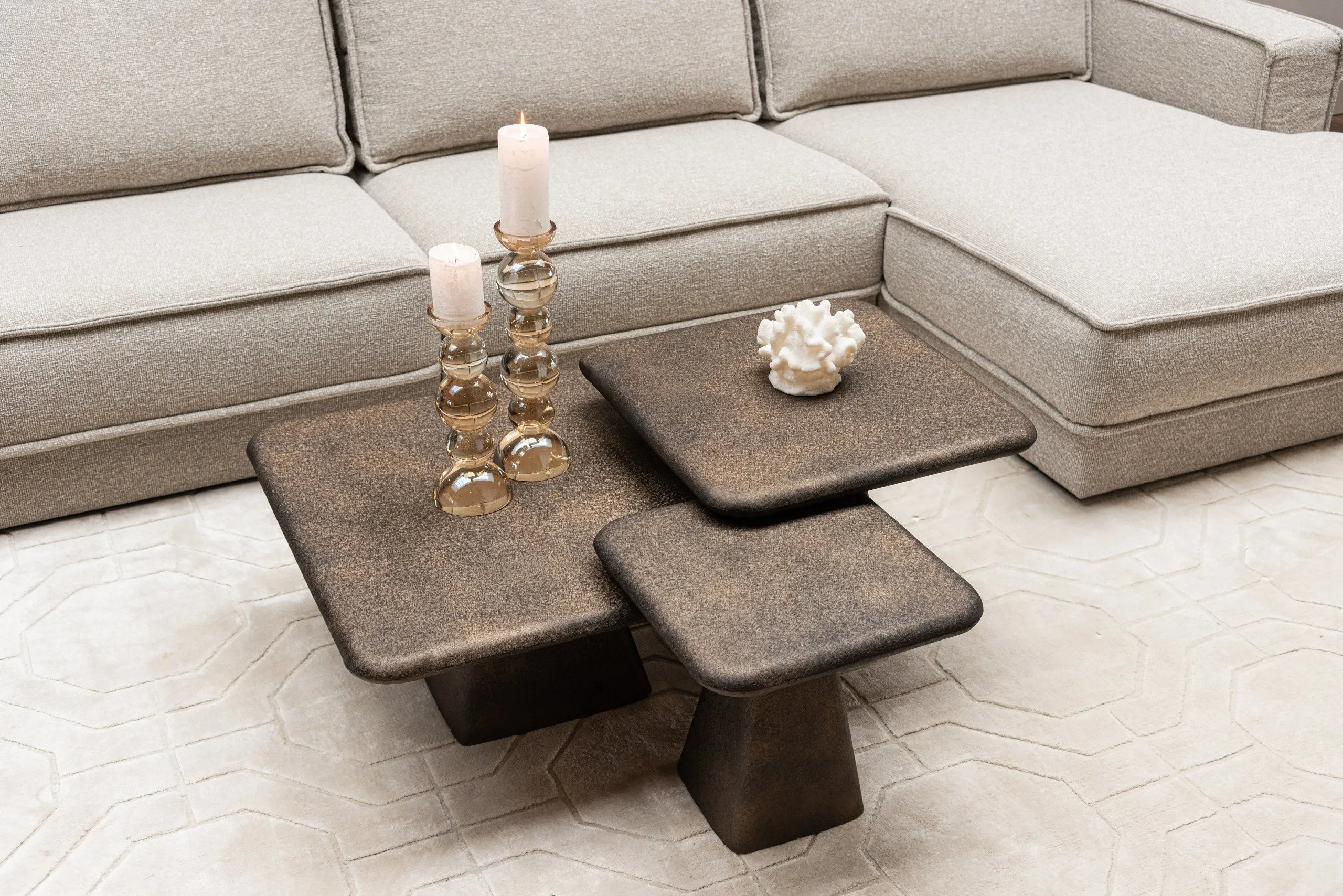 Richmond Interiors Marlie Gold Coffee Tables | Set Of 3