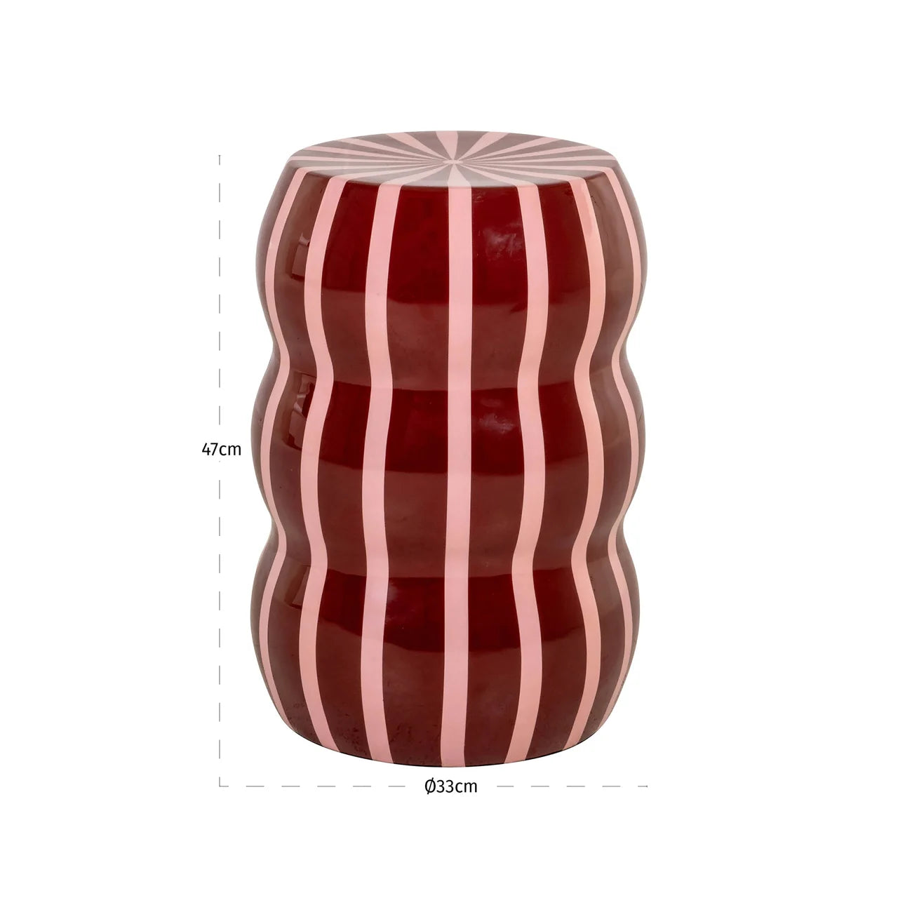 Richmond Interiors Yalou Red Stripe Side Table