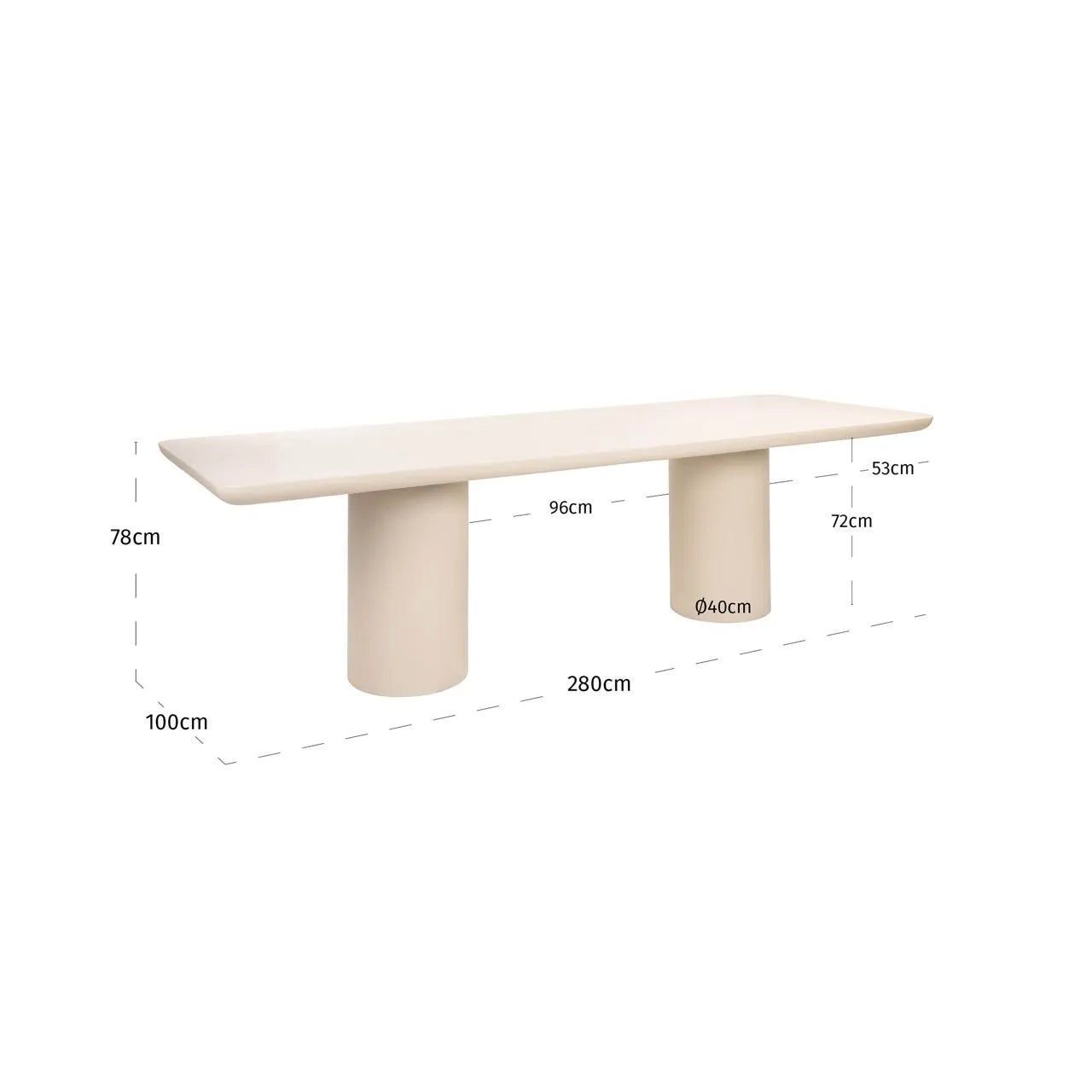 Richmond Interiors Urban Bloom Sandstone 280cm Dining Table