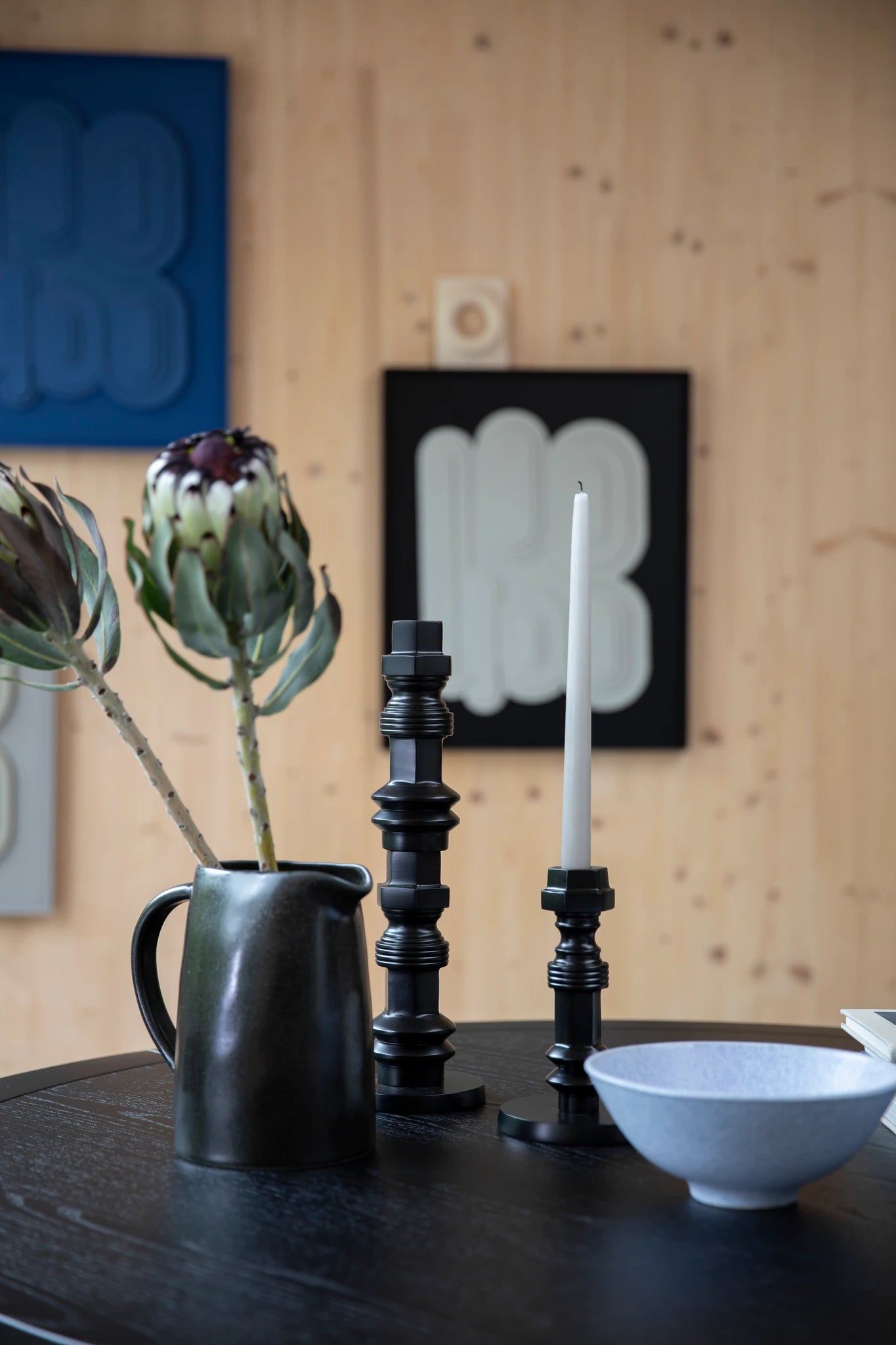 Zuiver Totem Black Aluminium Candle Holder Medium