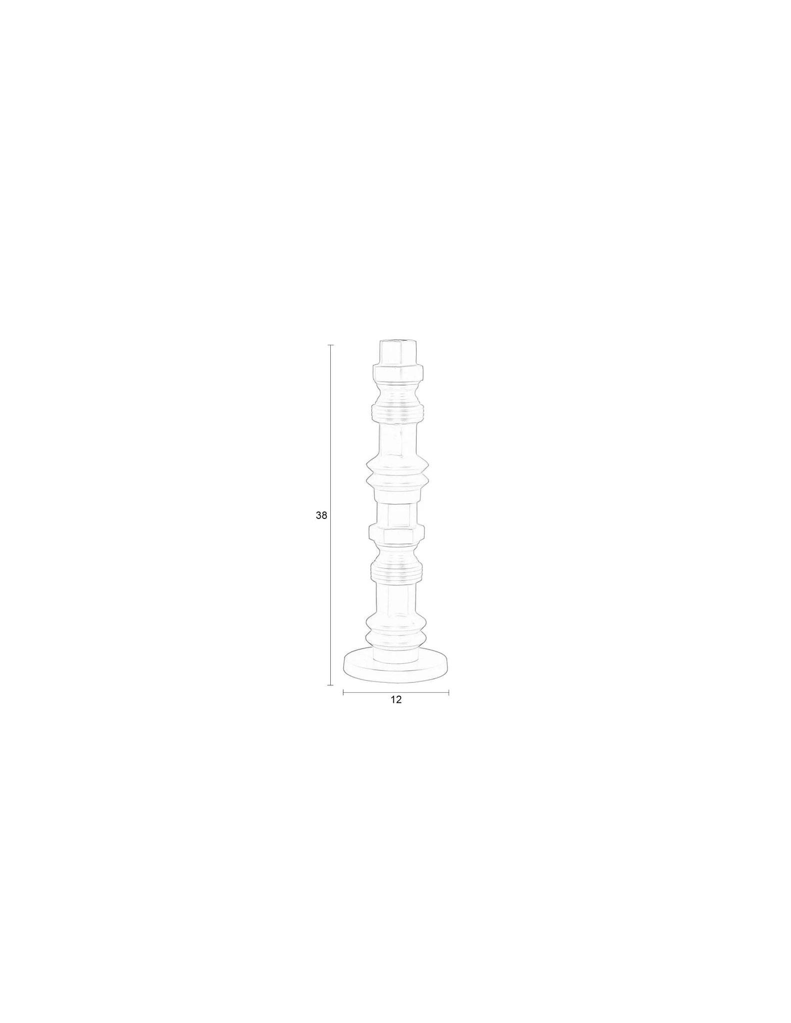 Zuiver Totem Black Aluminium Candle Holder Medium