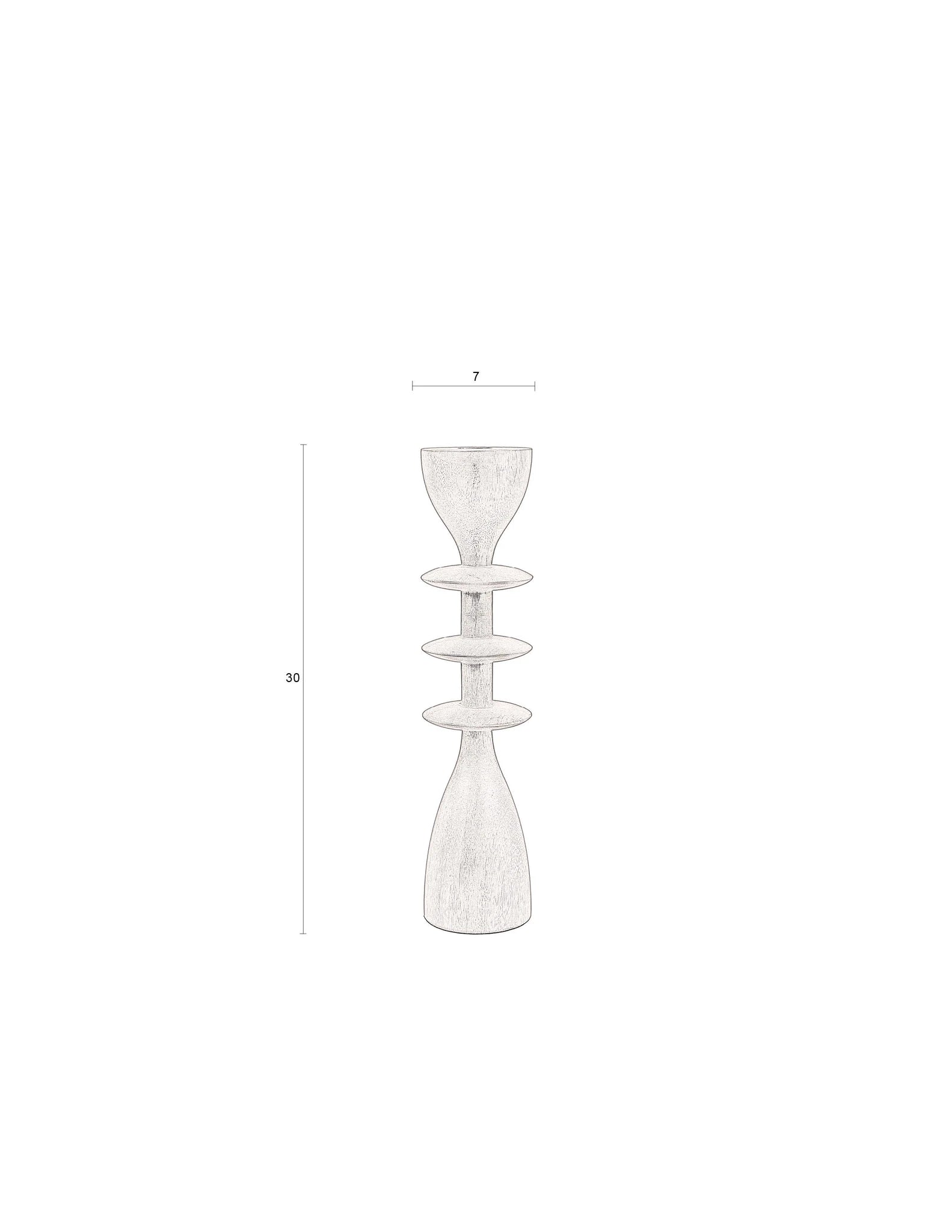 Dutchbone Pernilla Beige Earthenware Candle Holder Medium