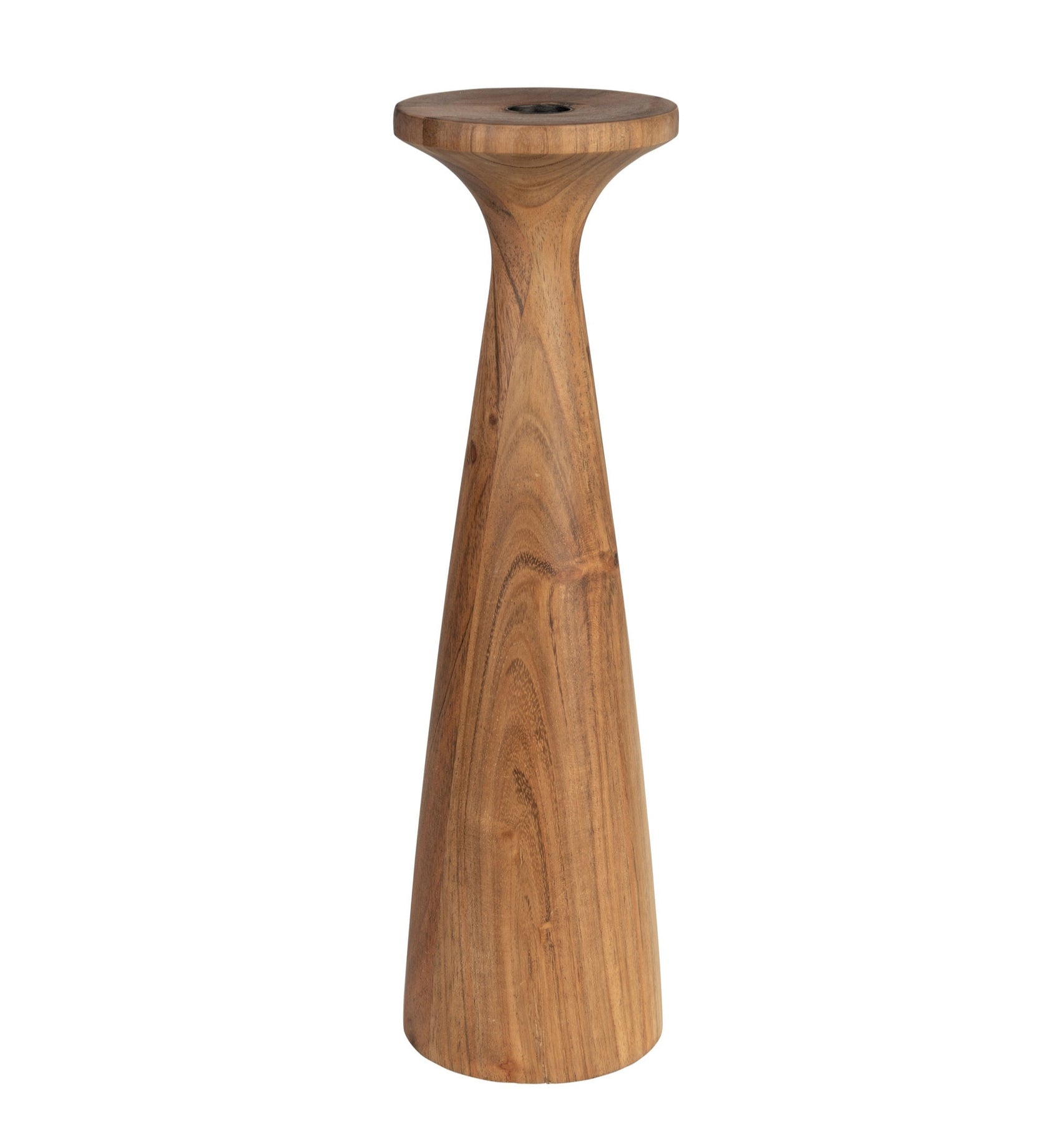 Zuiver Flames Brown Acacia Wood Candle Holder Large