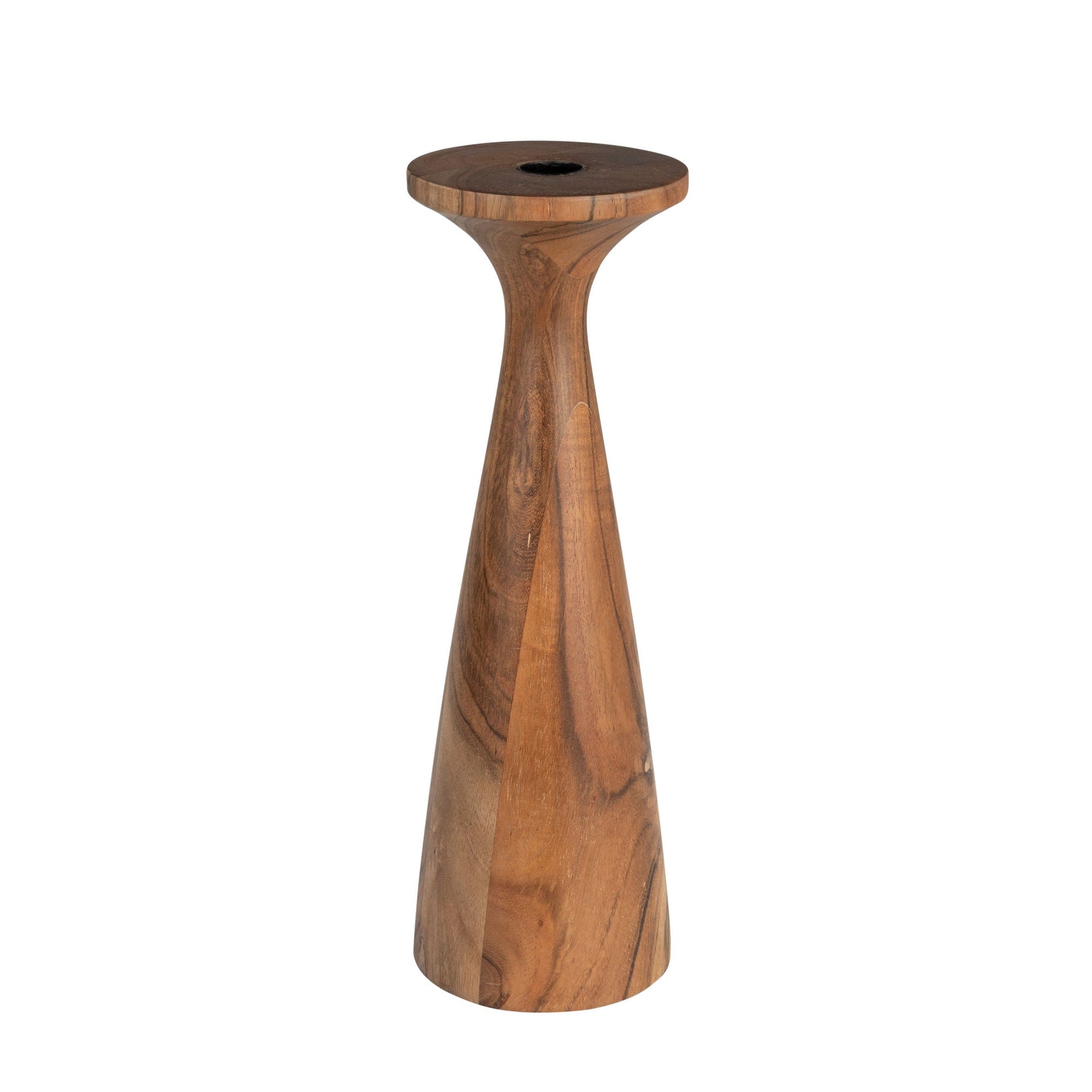Zuiver Flames Brown Acacia Wood Candle Holder Medium