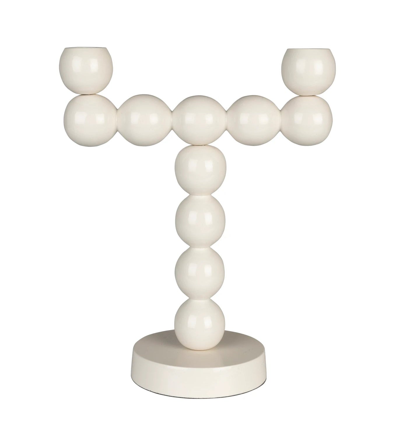 Zuiver Bubbles Two Shiny Beige Aluminium Candle Holder