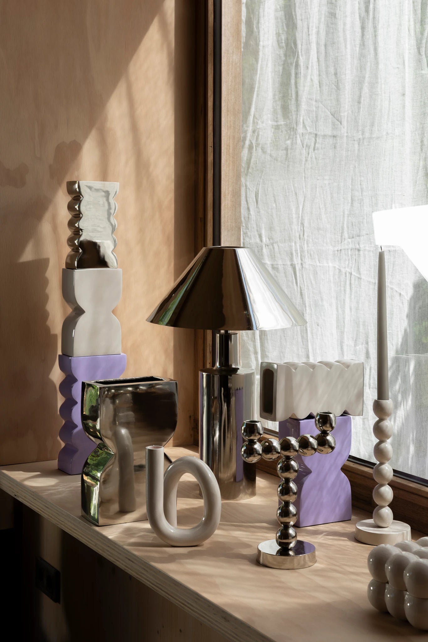 Zuiver Bubbles One Shiny Beige Aluminium Candle Holder