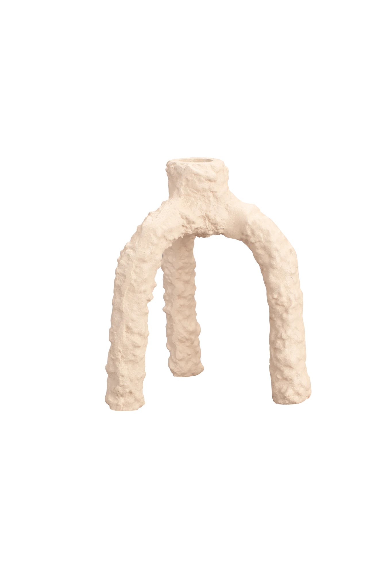 Dutchbone Cruz Beige Ceramic Candle Holder Large