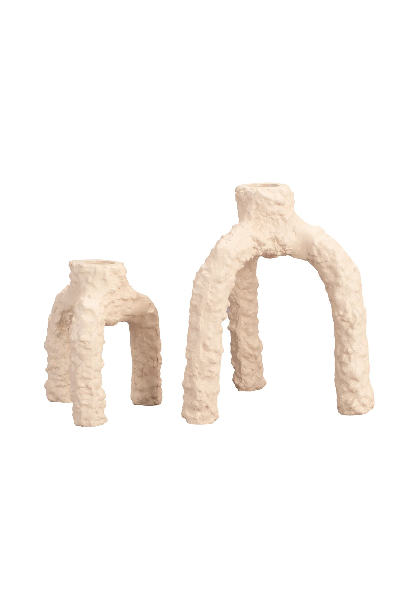 Dutchbone Cruz Beige Ceramic Candle Holder Large