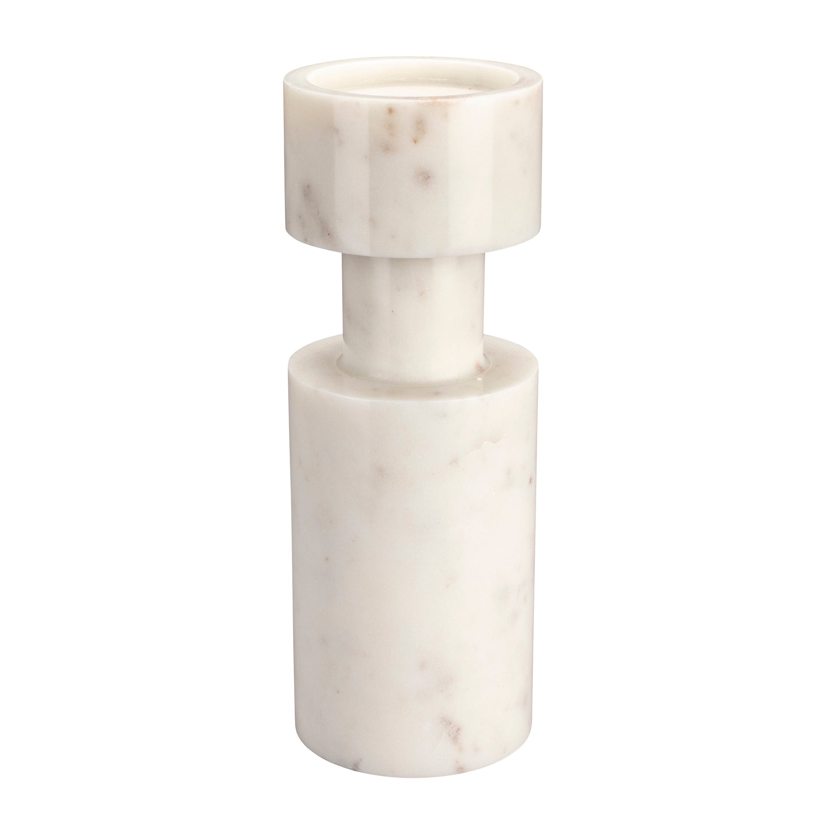 Dutchbone Paros White Marble Candle Holder
