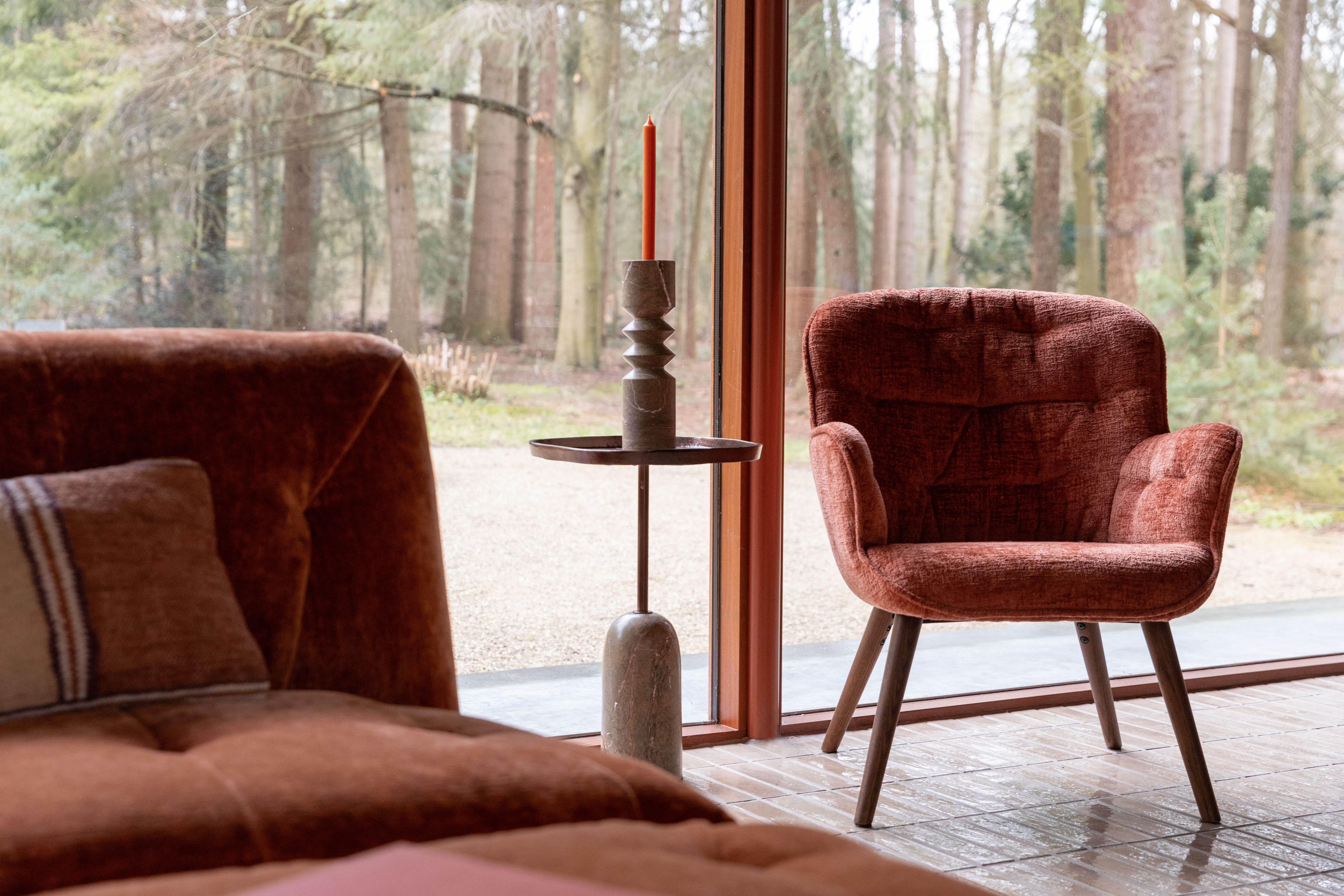 Dutchbone Satpura Brown Marble Candle Holder