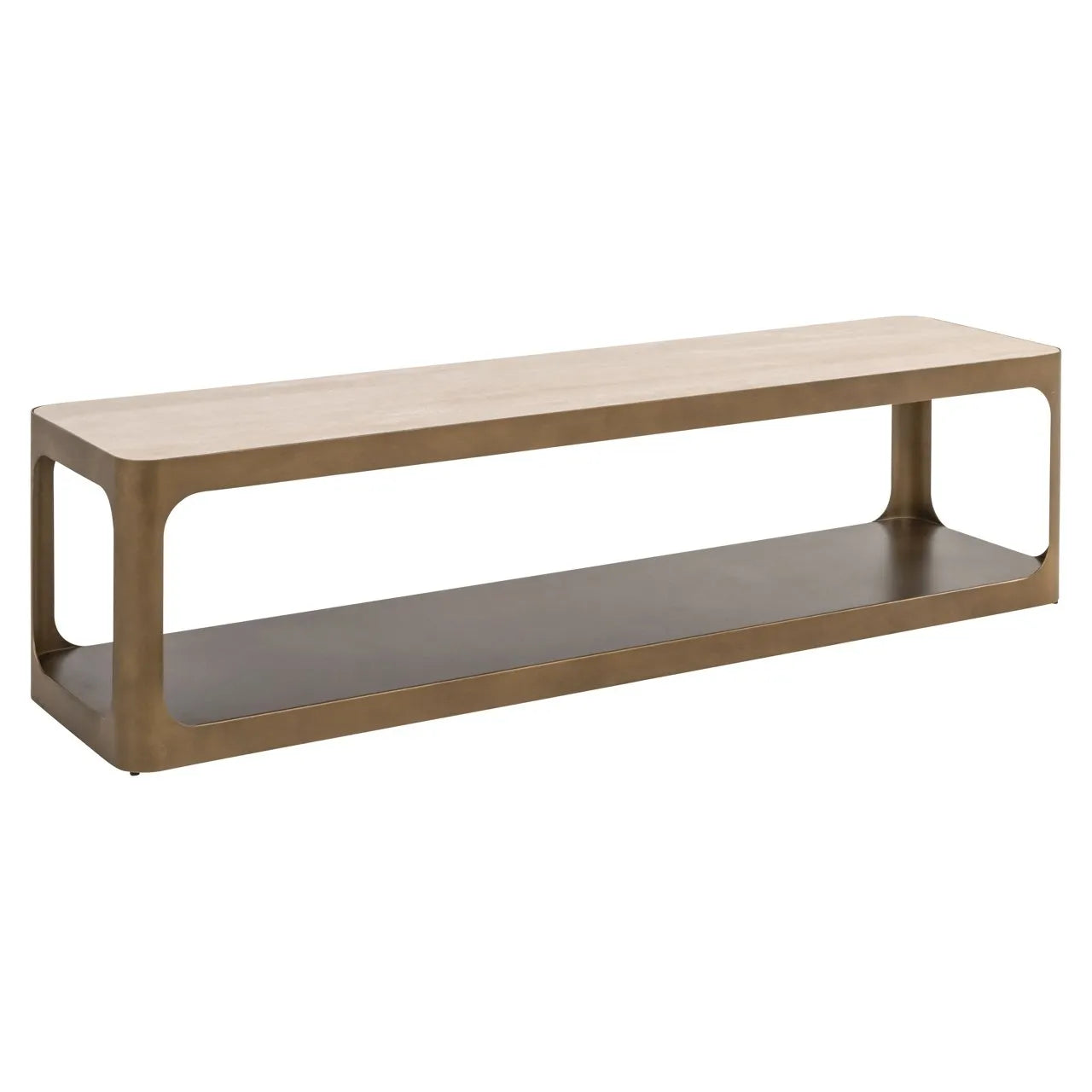 Richmond Interiors Claridge Gold & Travertine TV Unit