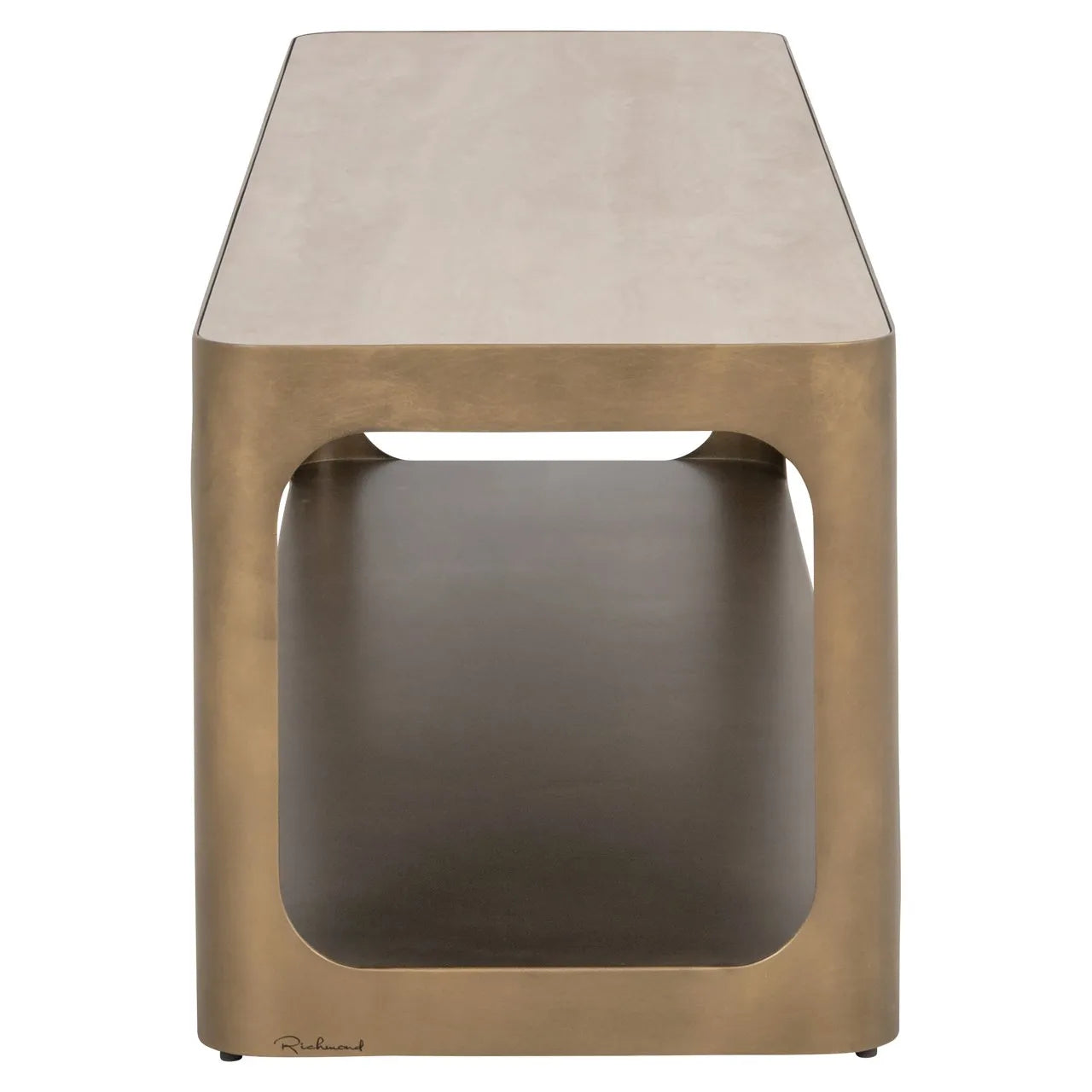 Richmond Interiors Claridge Gold & Travertine TV Unit