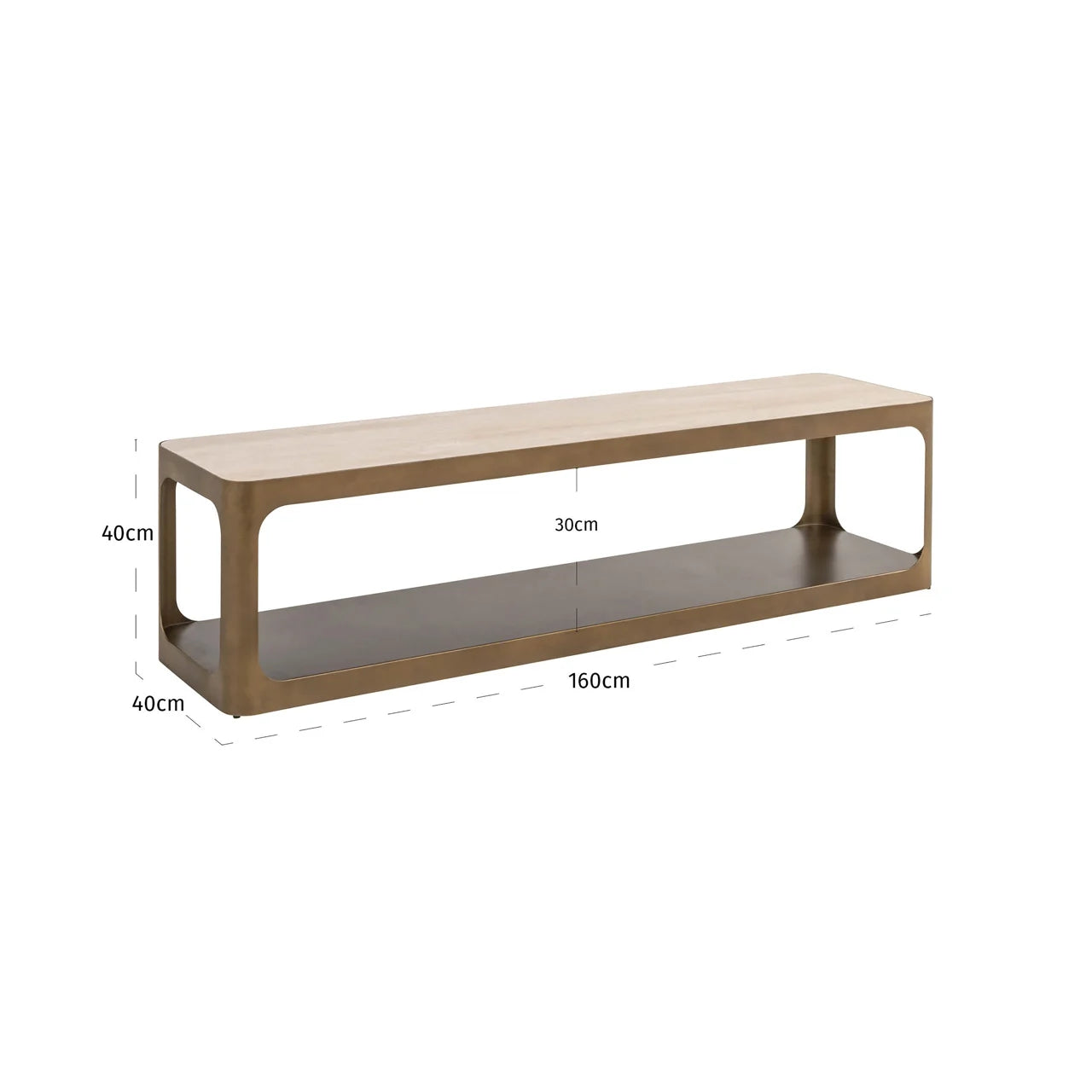 Richmond Interiors Claridge Gold & Travertine TV Unit
