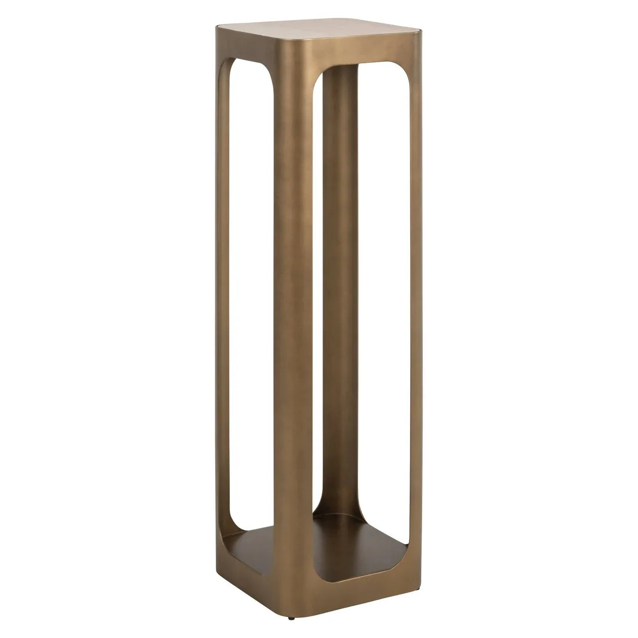 Richmond Interiors Claridge Gold & Travertine Column Side Table