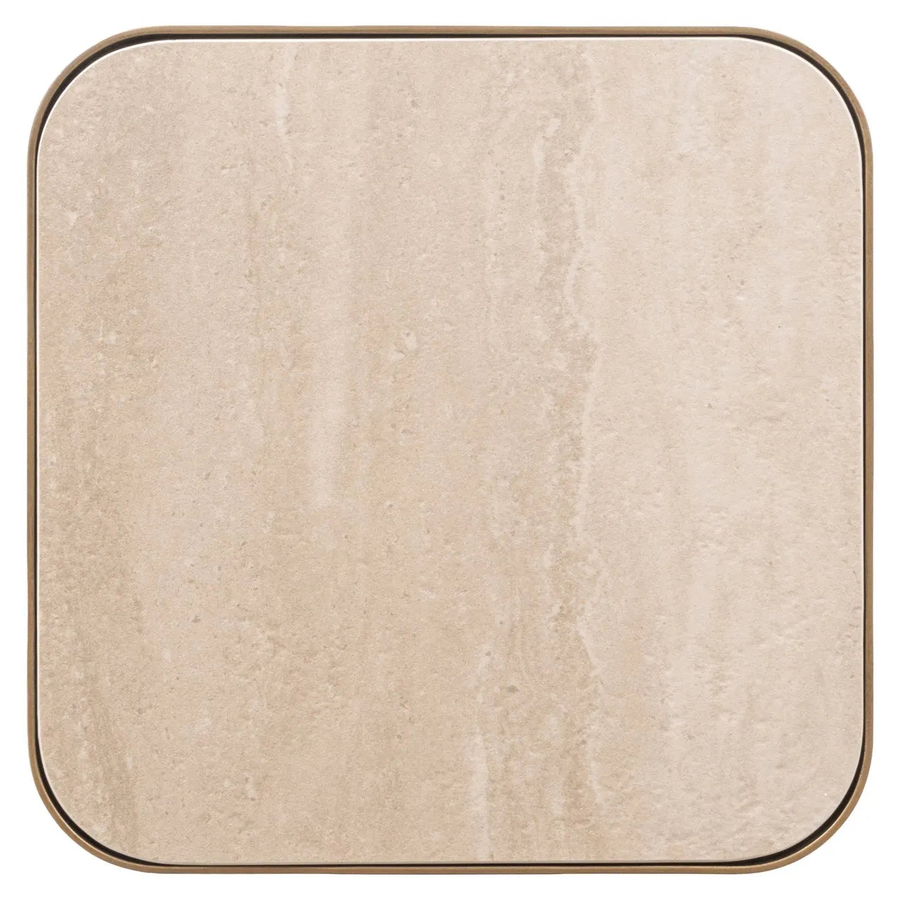 Richmond Interiors Claridge Gold & Travertine Column Side Table