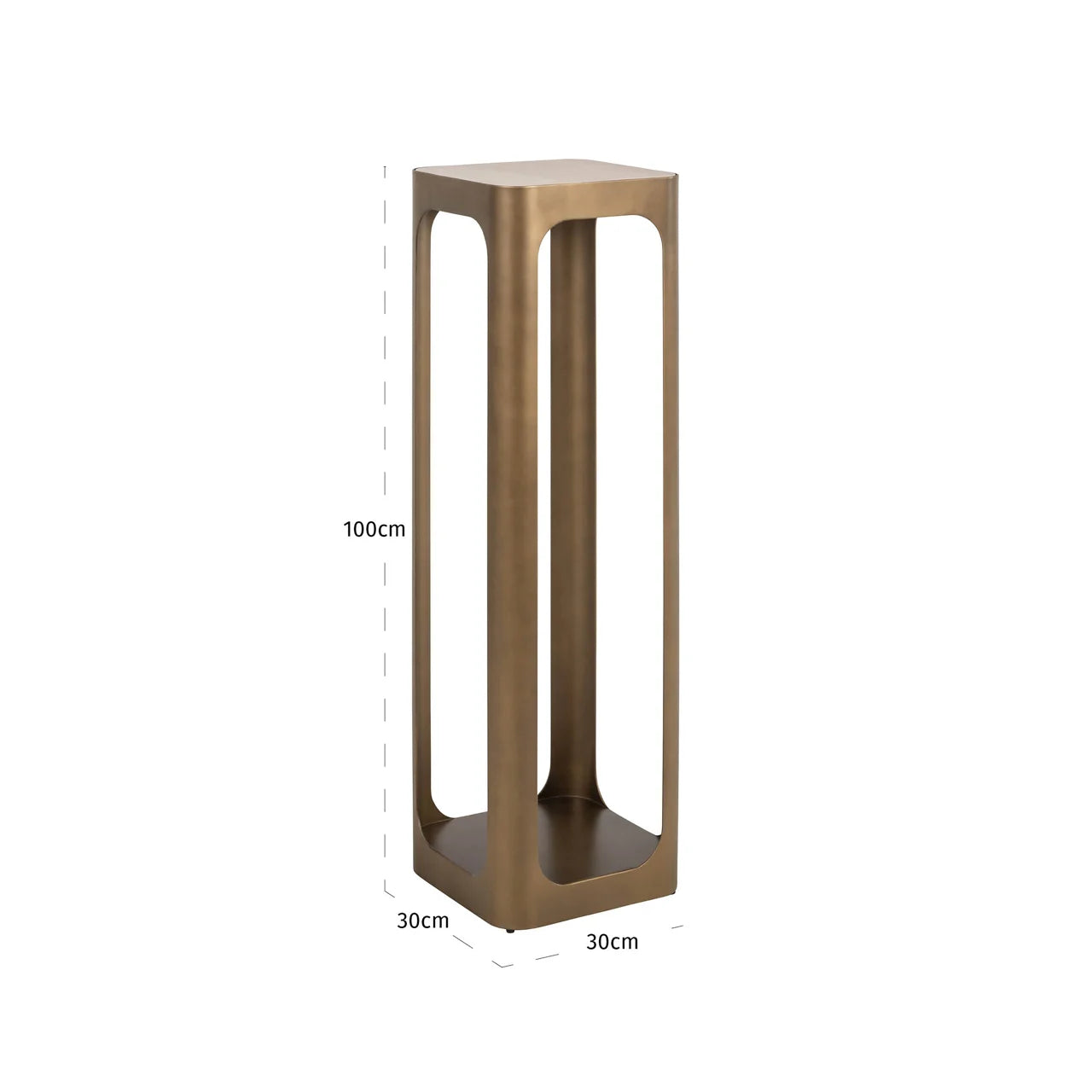 Richmond Interiors Claridge Gold & Travertine Column Side Table