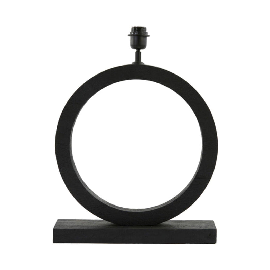 Tinar Matt Black Wood Ring Table Lamp Base