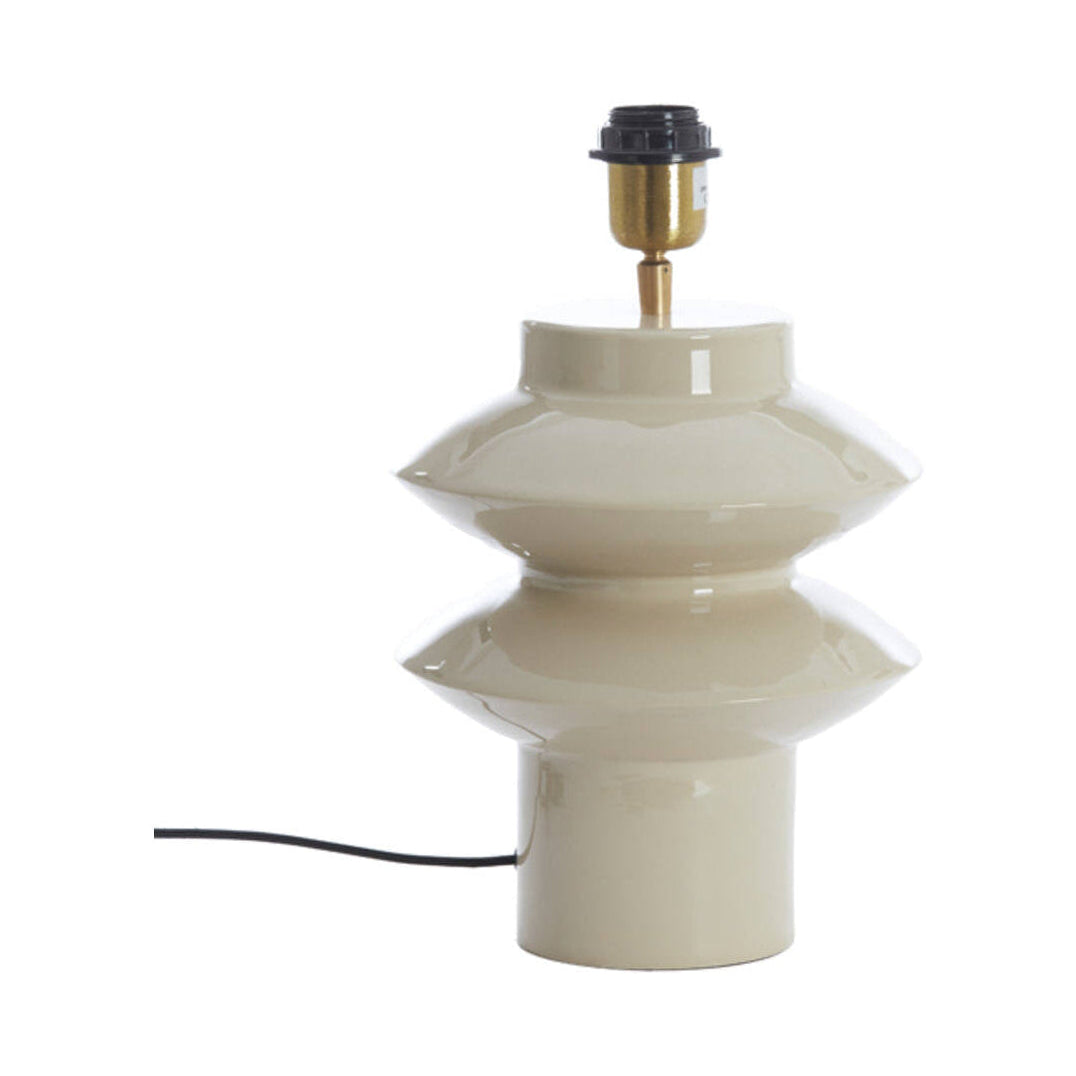 Petch Gloss Light Grey Metal Geometric Table Lamp Base 26cm
