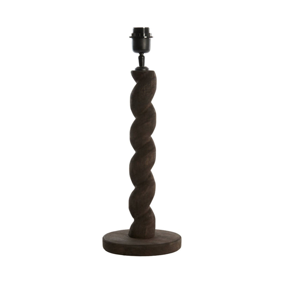 Nanno Matt Grey/Brown Wood Table Lamp Base