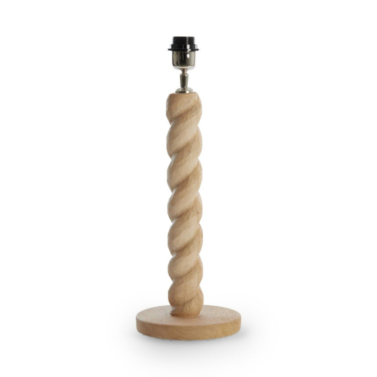 Nanno Matt Natural Wood Twisted Table Lamp Base