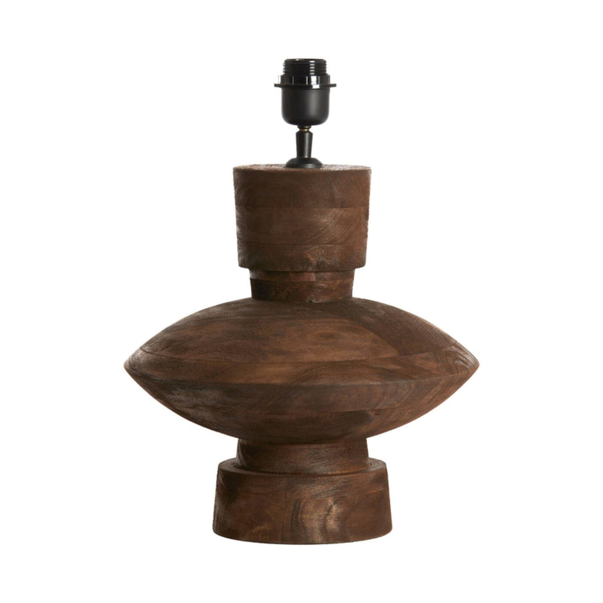 Fiera Matt Dark Brown Wood Table Lamp Base 31cm