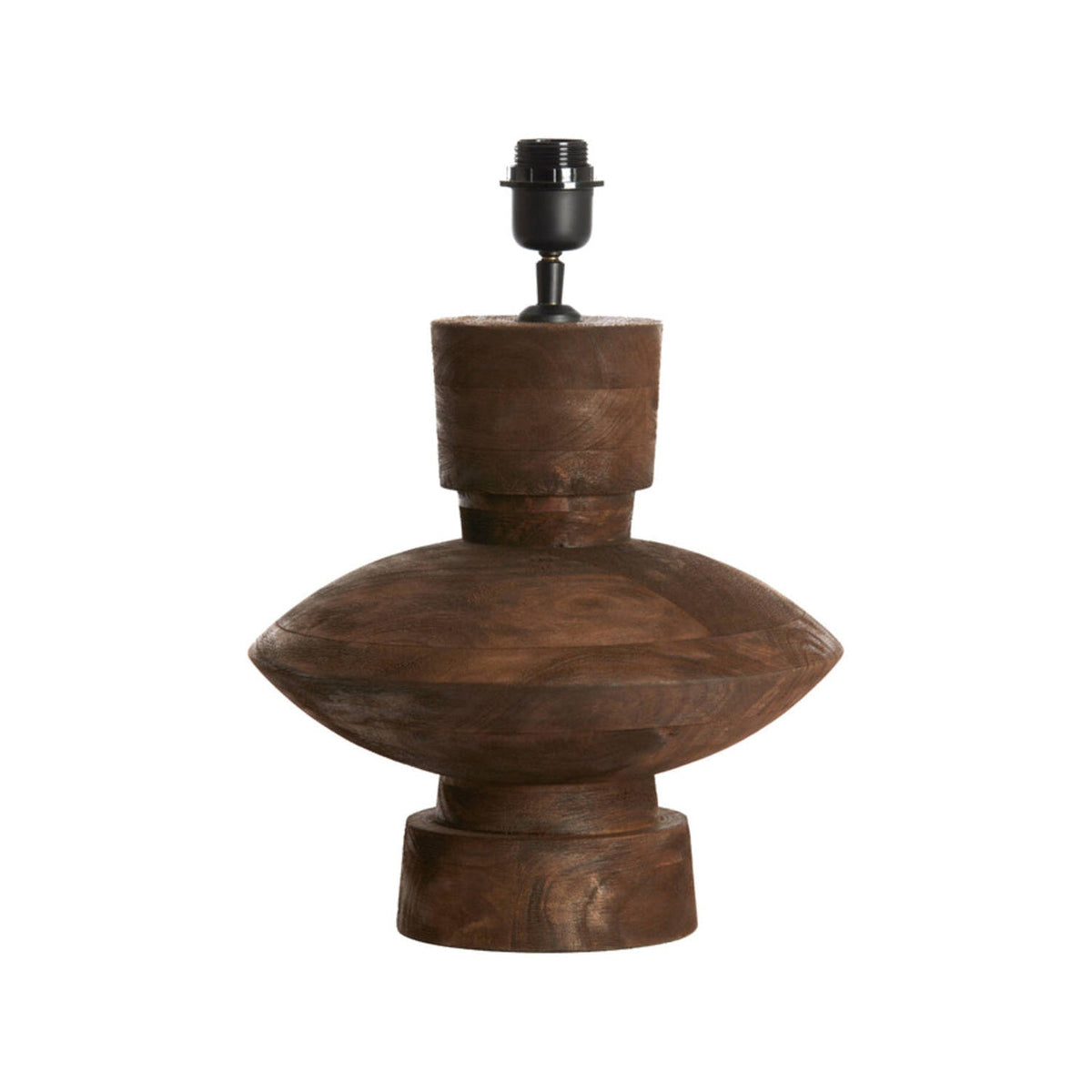 Fiera Matt Dark Brown Wood Table Lamp Base 31cm