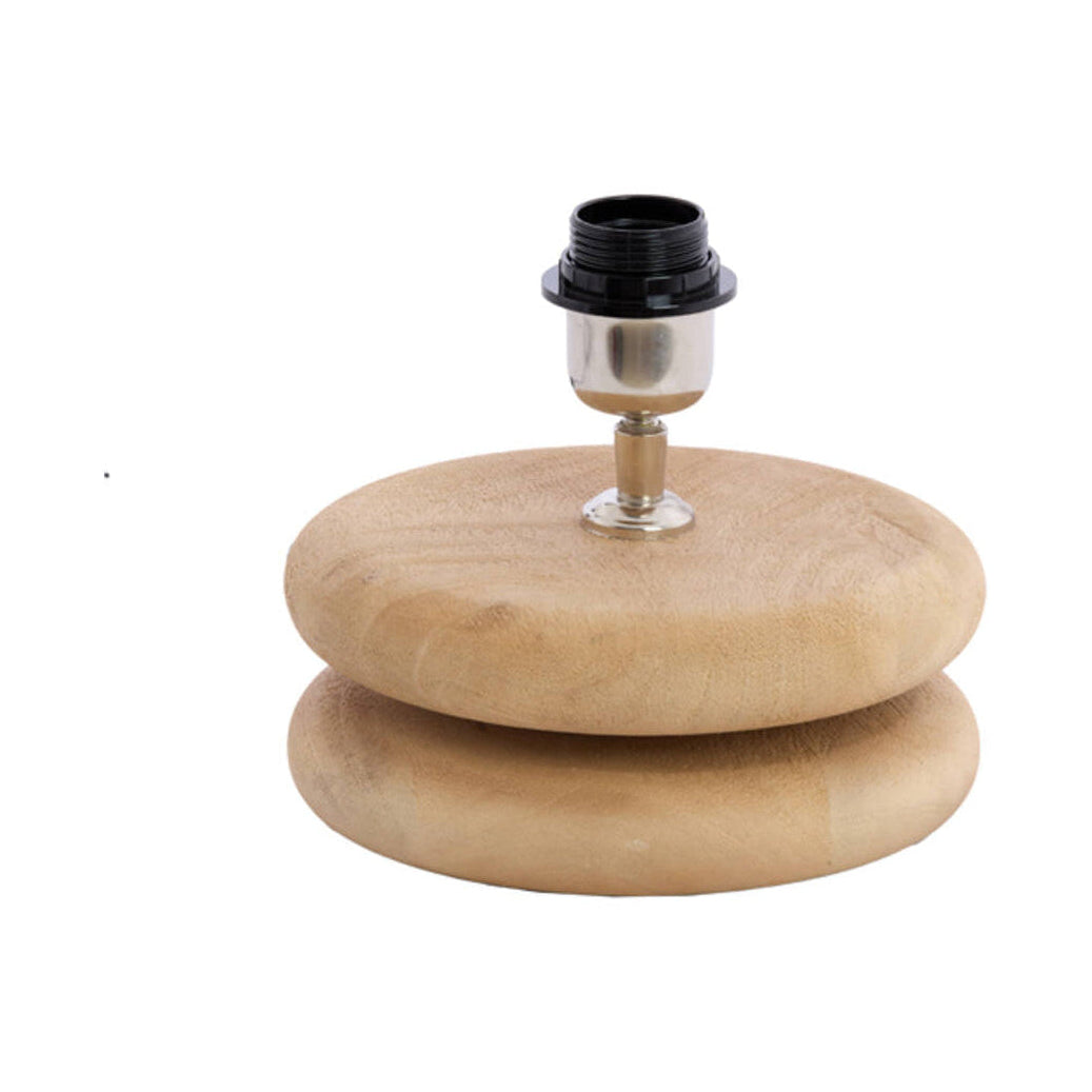 Eboli Matt Natural Wood Small Stacked Table Lamp Base 9cm