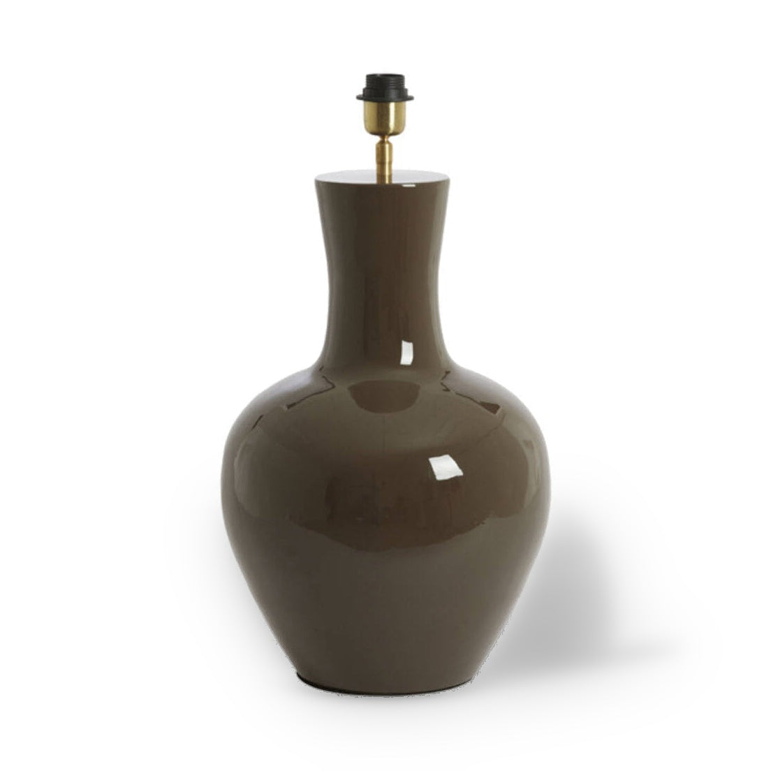 Nana Gloss Dark Brown Metal Table Lamp Base 51cm
