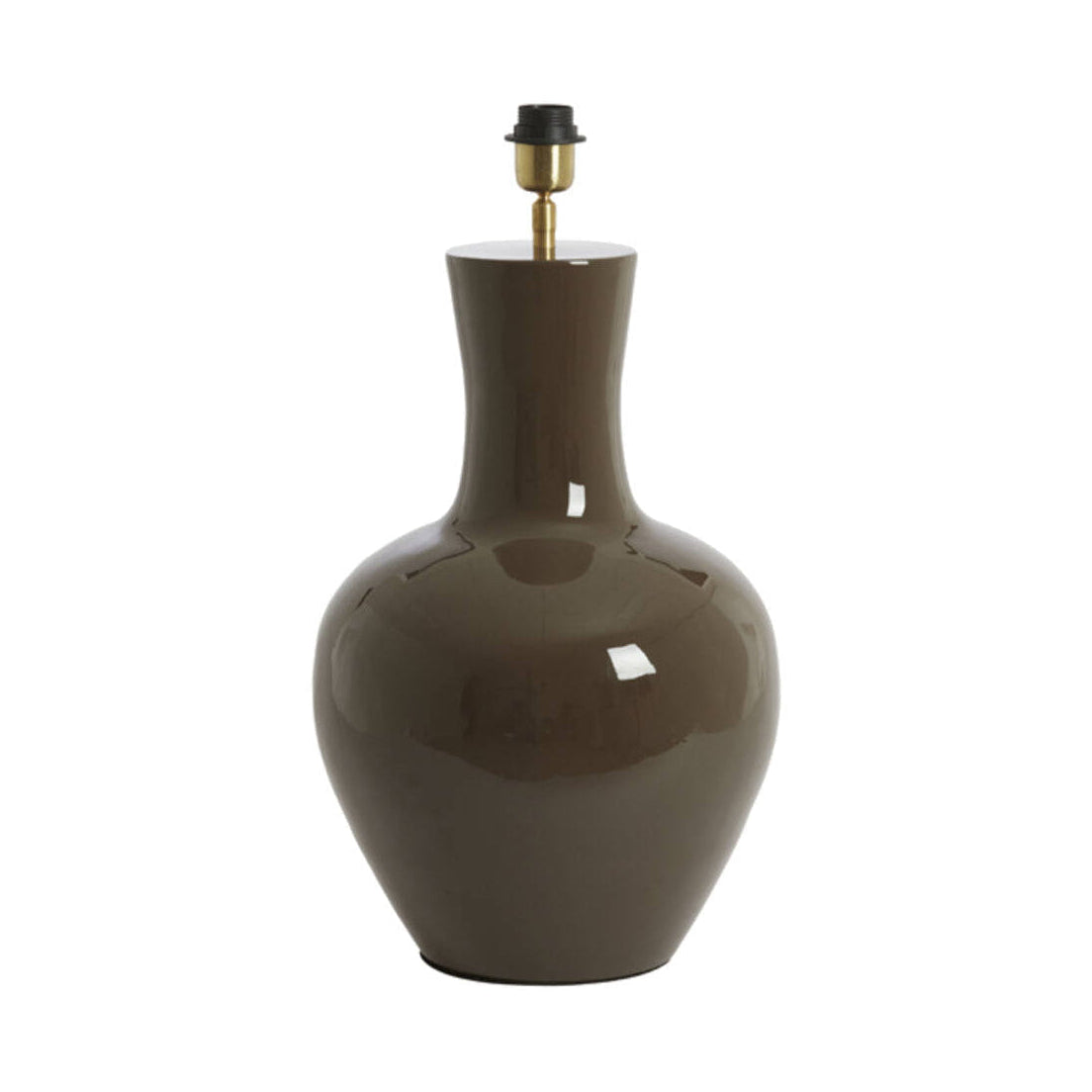 Nana Gloss Dark Brown Metal Table Lamp Base 51cm
