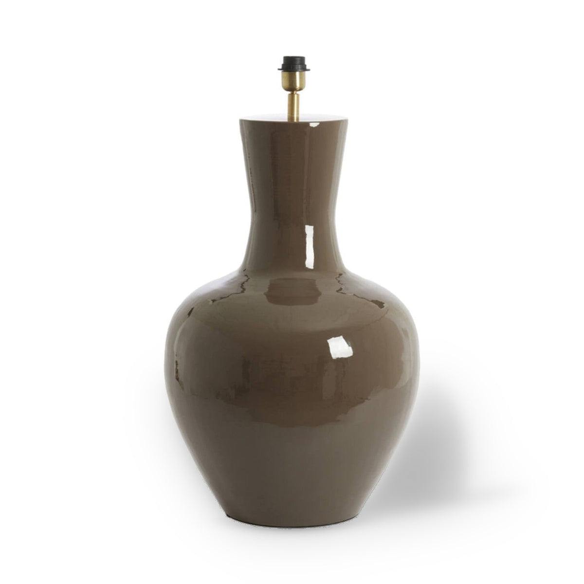 Nana Gloss Dark Brown Metal Table Lamp Base 69cm