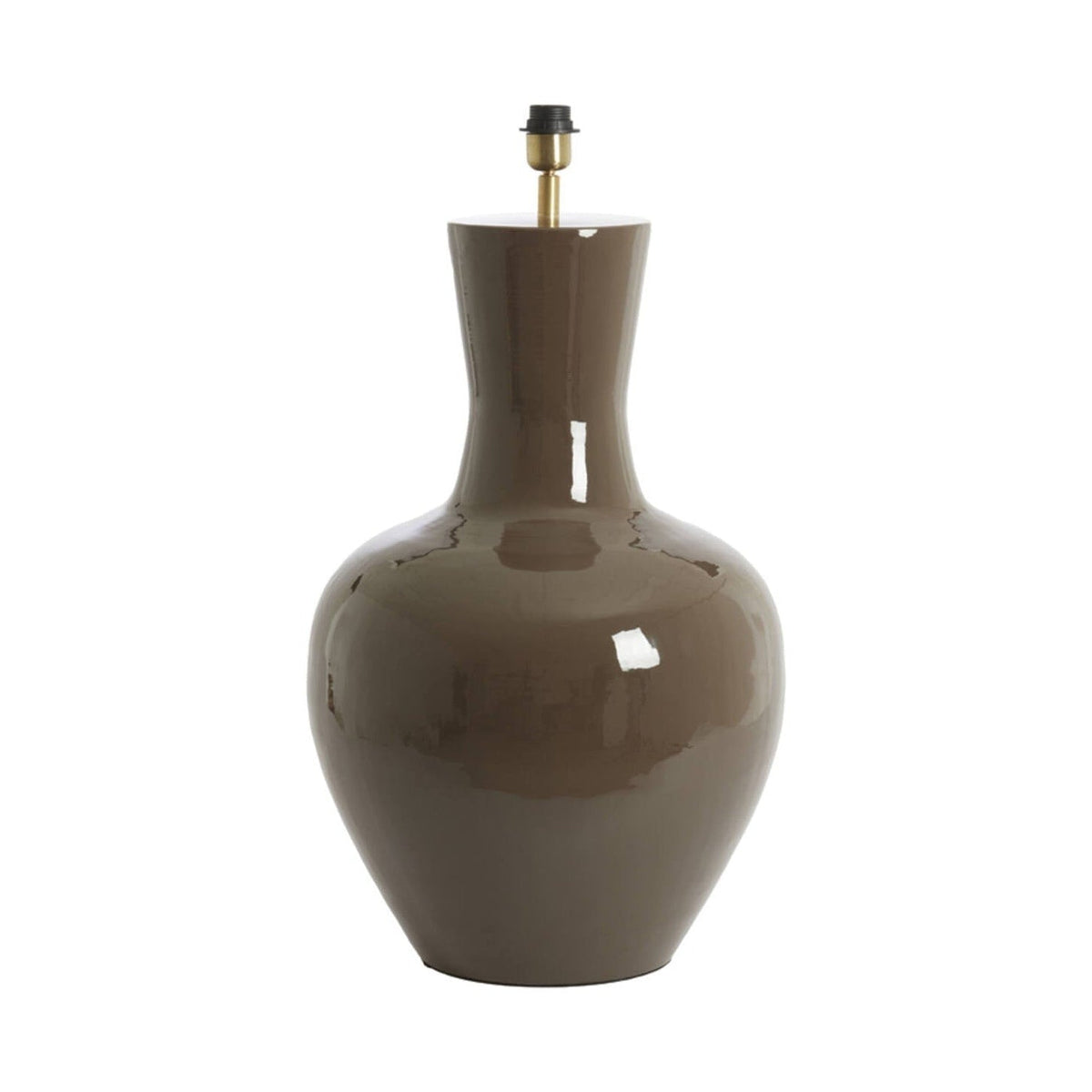 Nana Gloss Dark Brown Metal Table Lamp Base 69cm
