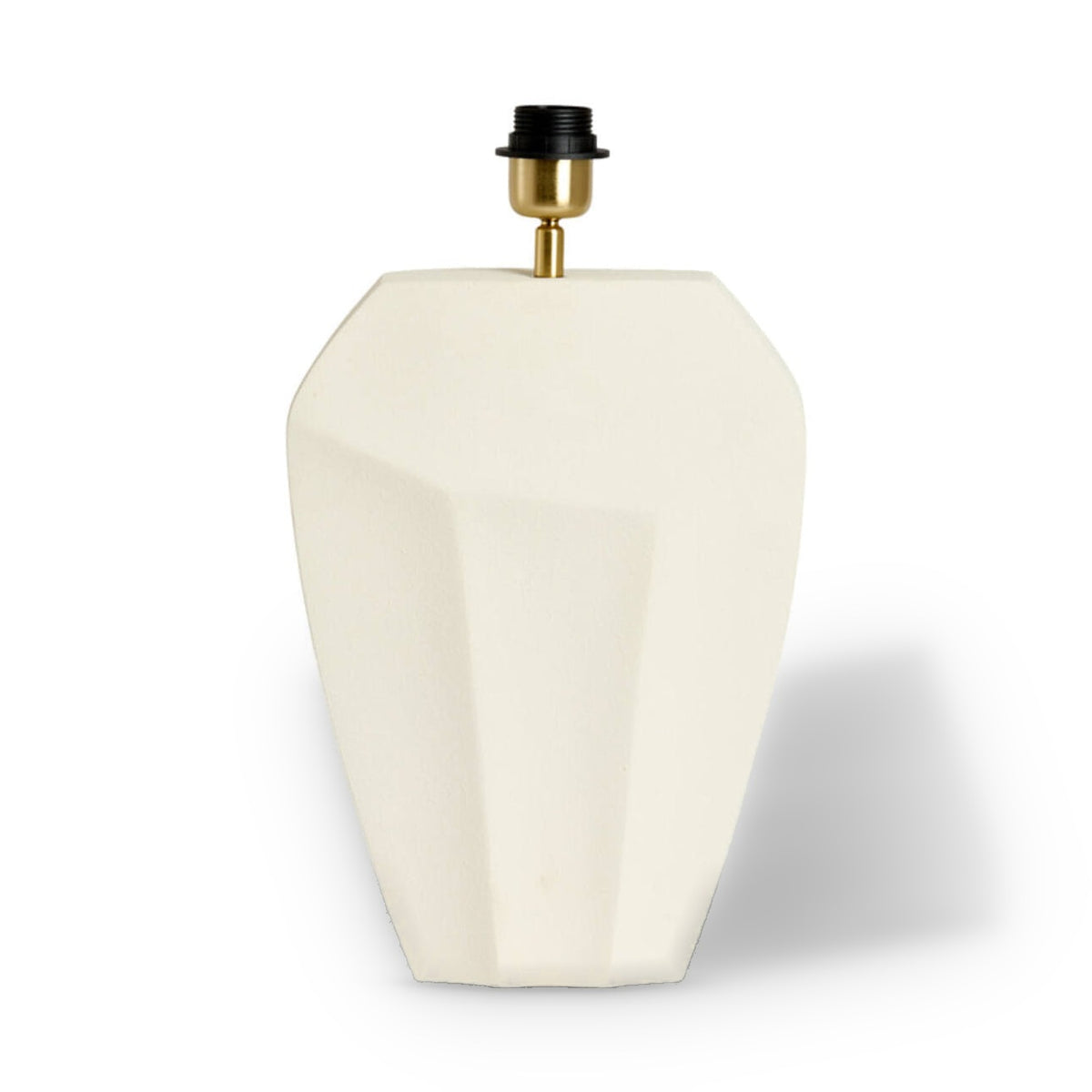 Cordoba Matt Cream Metal Faceted Table Lamp Base 38cm