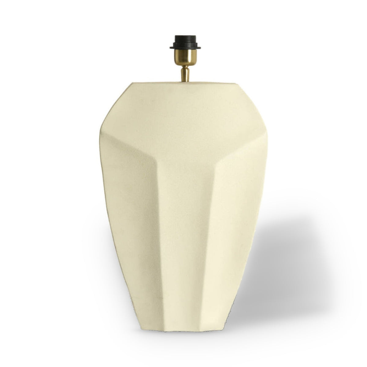 Cordoba Matt Cream Metal Faceted Table Lamp Base 48cm