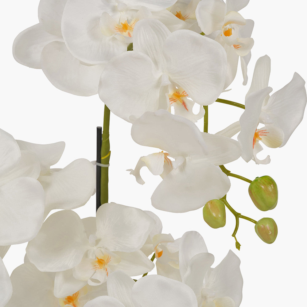 Artificial Tall White Orchid in Moss Pot