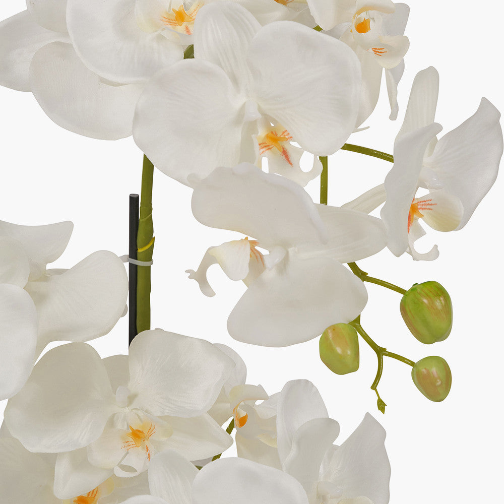 Artificial White Orchid in Pot | Medium