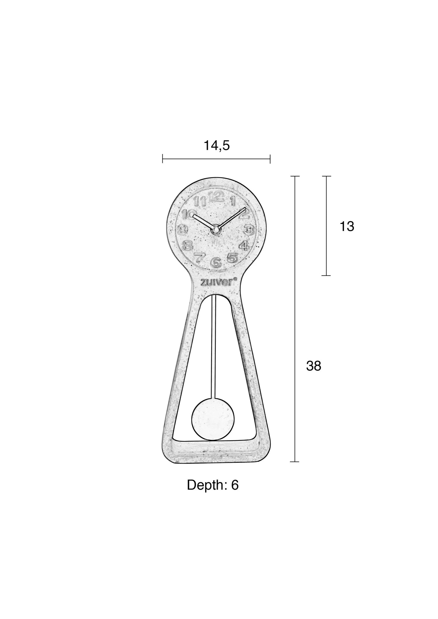 Zuiver Pendulum Time Grey Concrete Clock