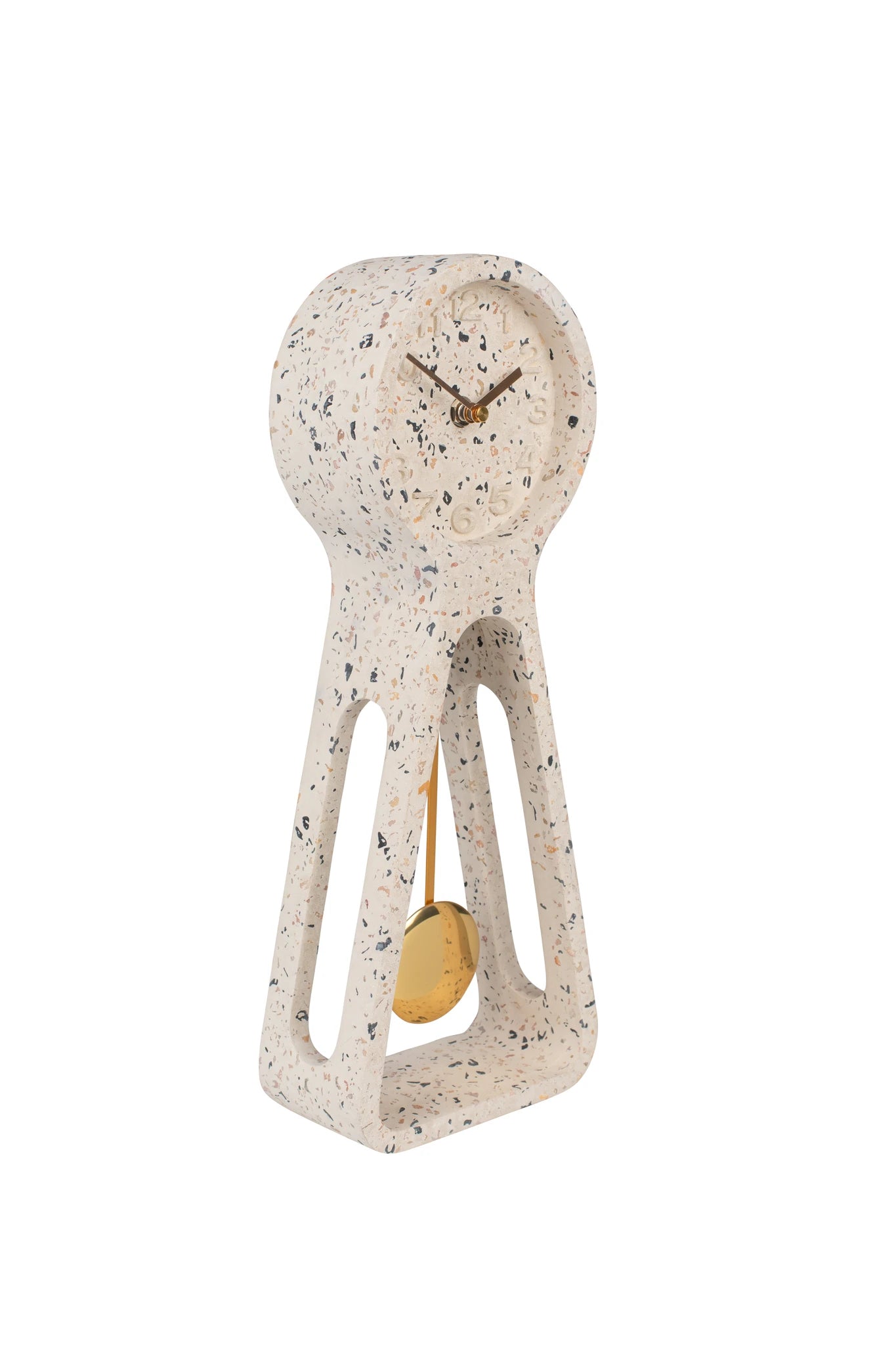 Zuiver Pendulum Time White Multicolour Terrazzo Clock