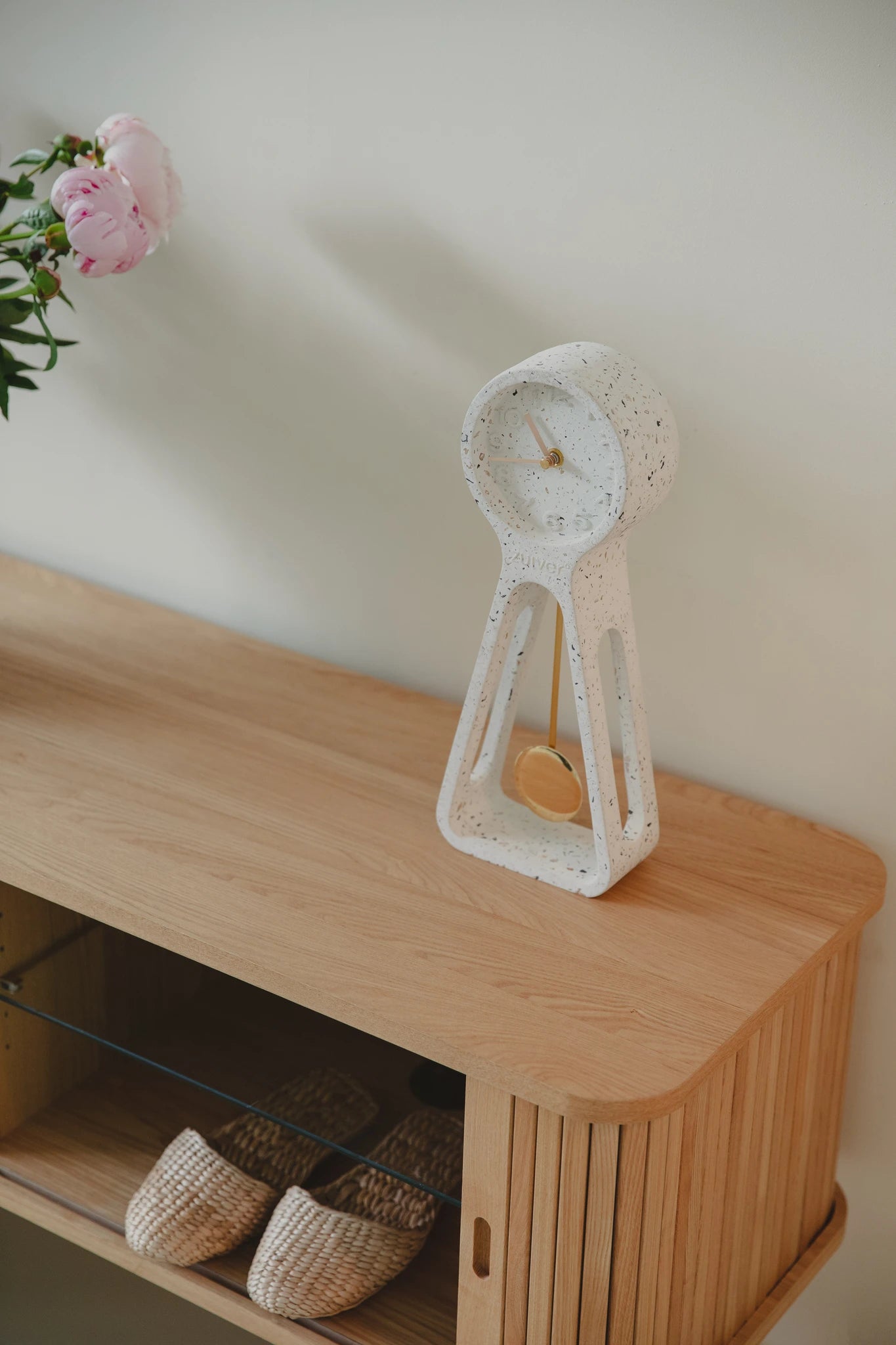 Zuiver Pendulum Time White Multicolour Terrazzo Clock