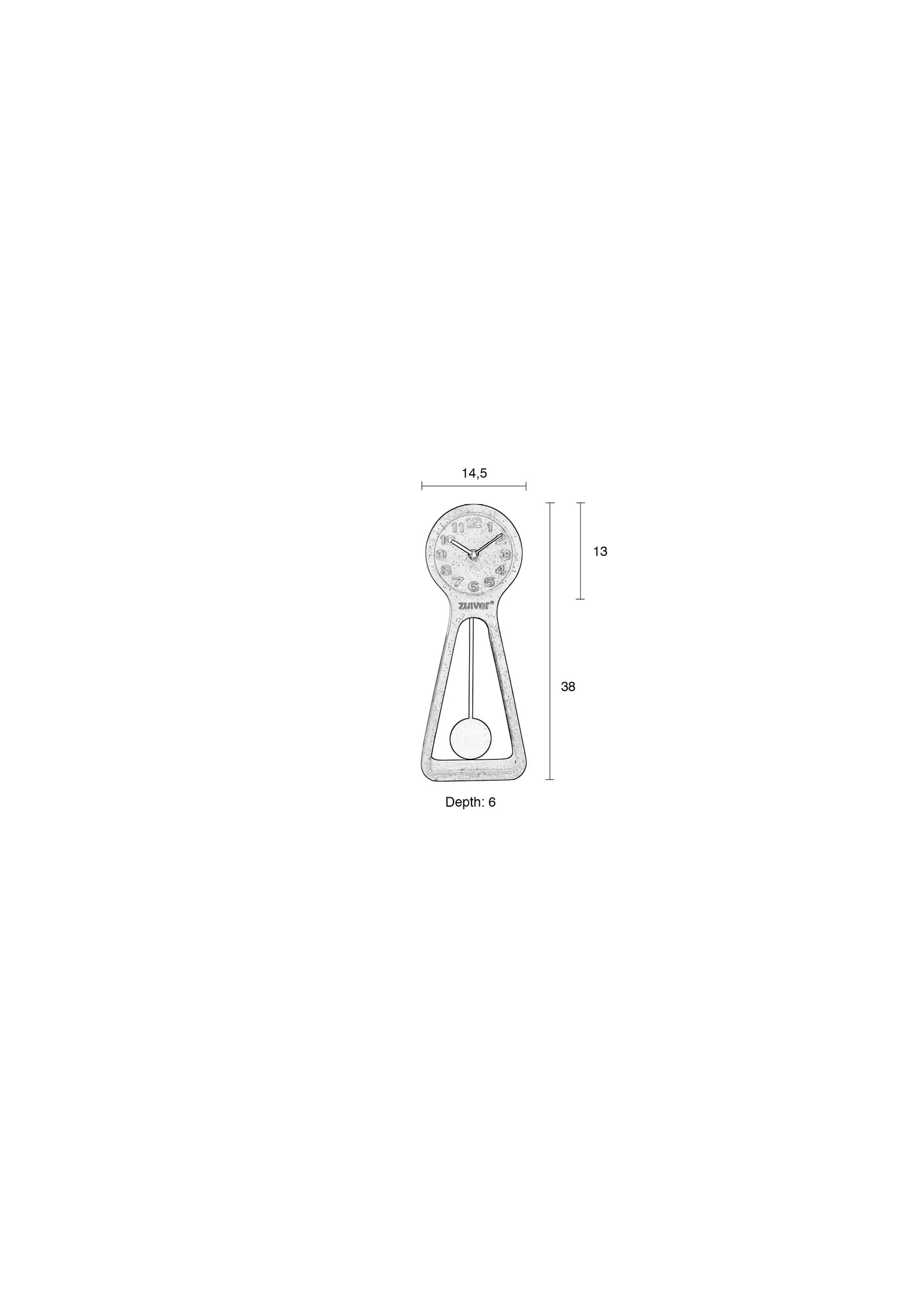 Zuiver Pendulum Time White Multicolour Terrazzo Clock