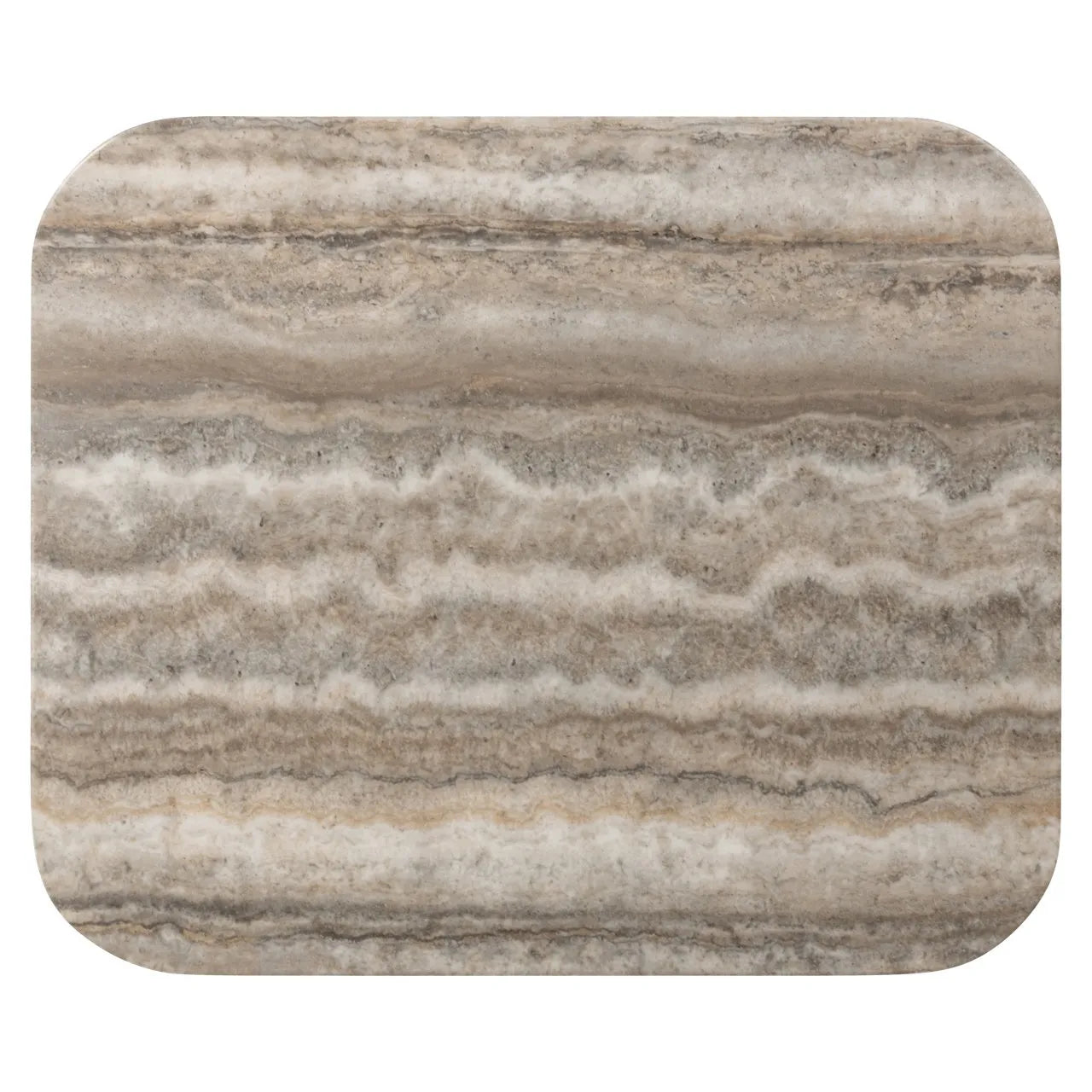 Richmond Interiors Denizly Grey Faux Travertine Square Side Table
