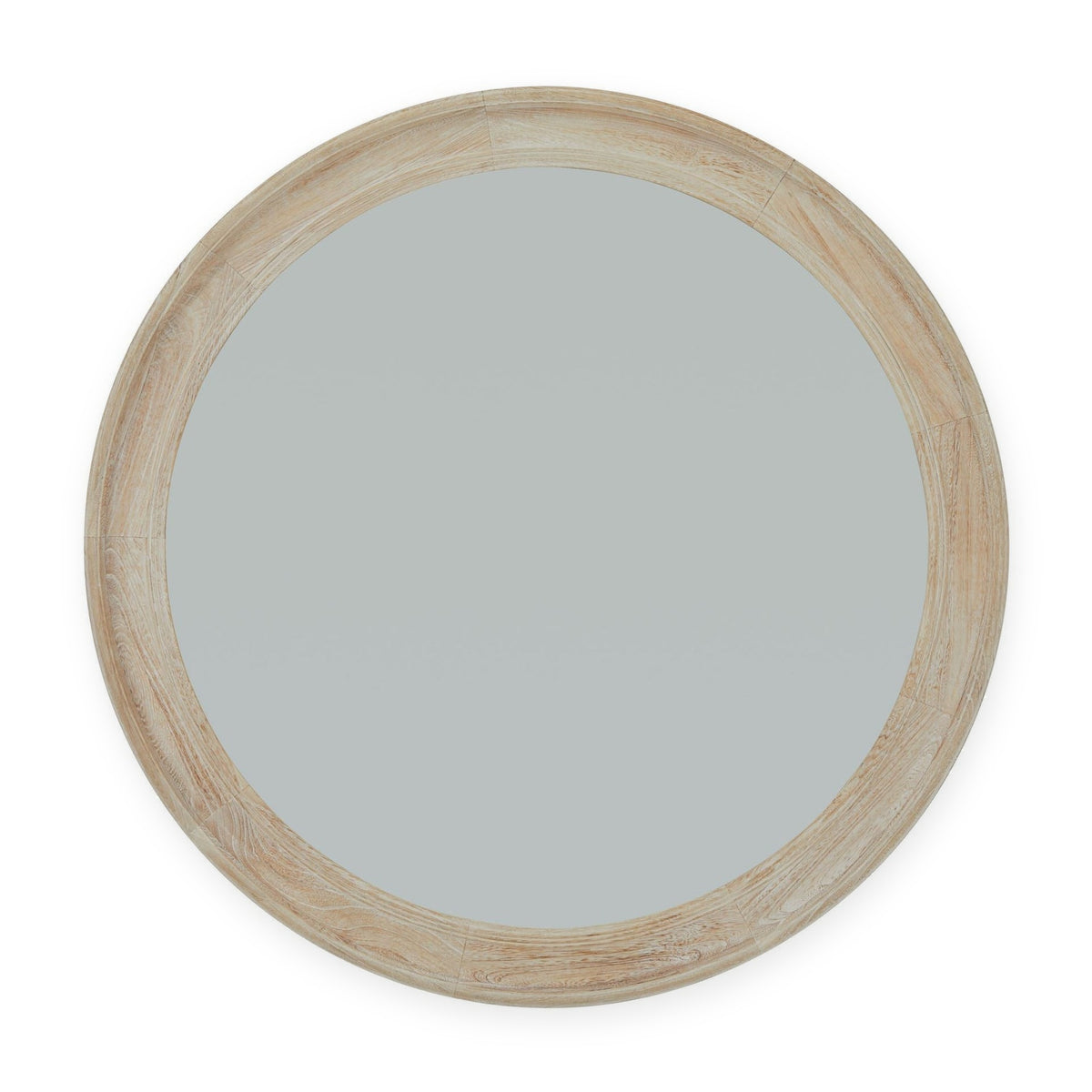 Washed Wood Round Framed Wall Mirror 120cm