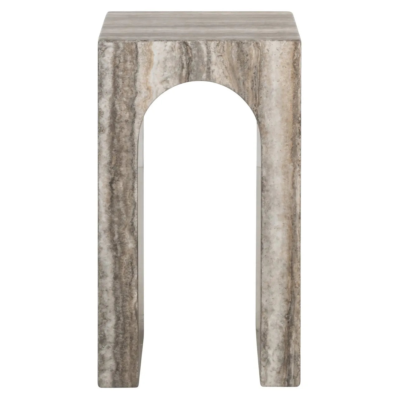 Richmond Interiors Dulce Grey Faux Travertine Side Table