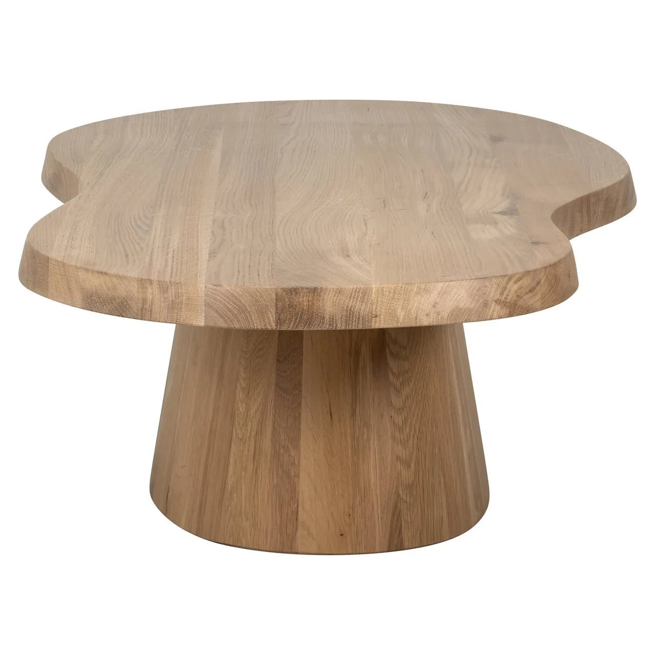 Richmond Interiors Riva Carved Natural Oak Wood Abstract Coffee Table