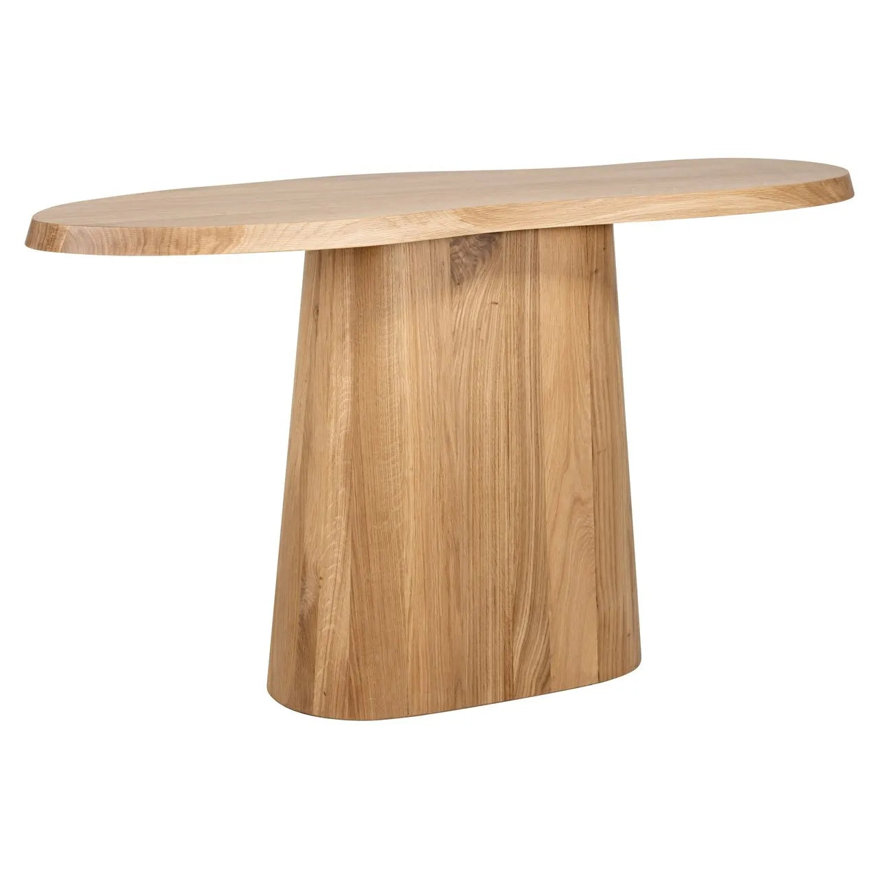 Richmond Interiors Riva Carved Natural Oak Wood Abstract Console Table