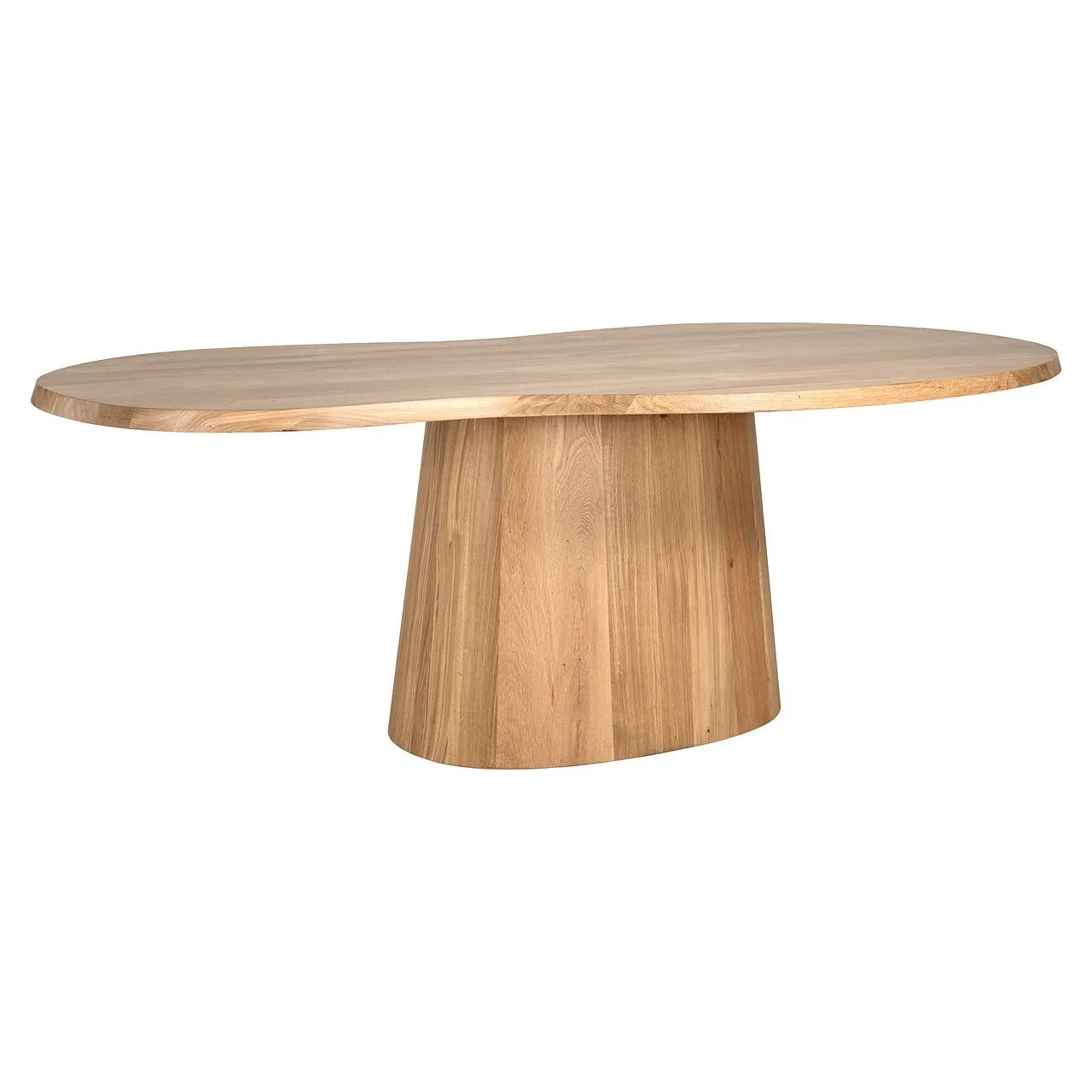 Richmond Interiors Riva Carved Natural Oak Wood Abstract Dining Table | 8 Seater
