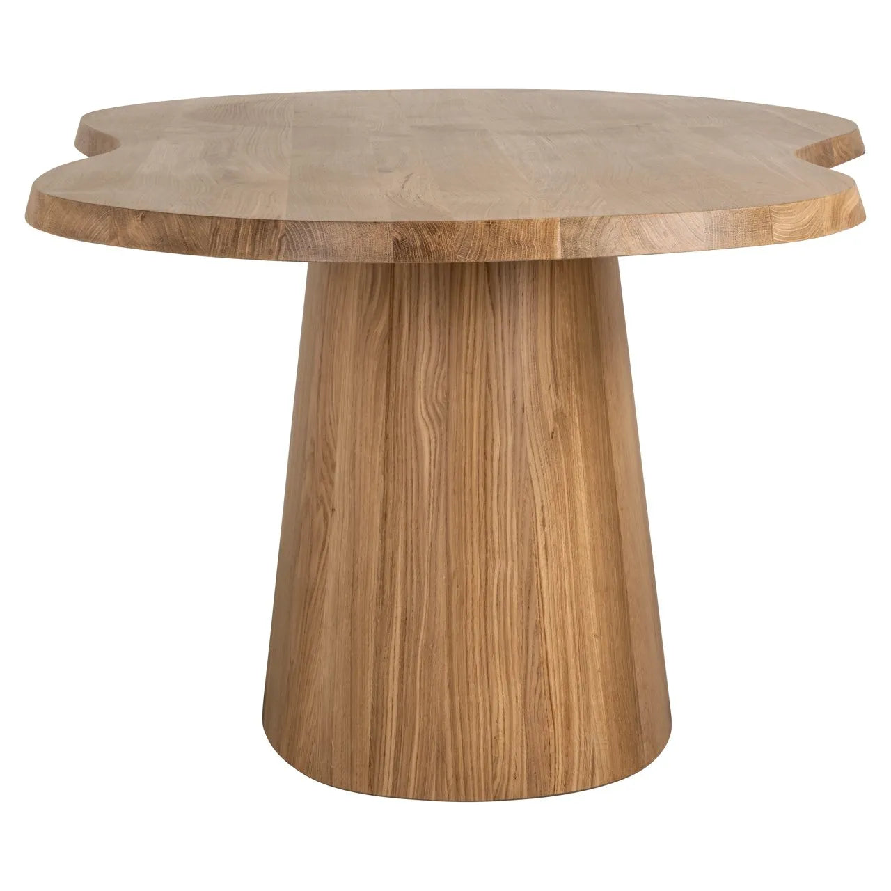 Richmond Interiors Riva Carved Natural Oak Wood Abstract Dining Table | 8 Seater